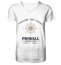 Follow the Coast – Priwall Kompass - Mens Organic V-Neck Shirt