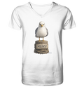 Möwe mit Meinung – MEINS! | - Mens Organic V-Neck Shirt