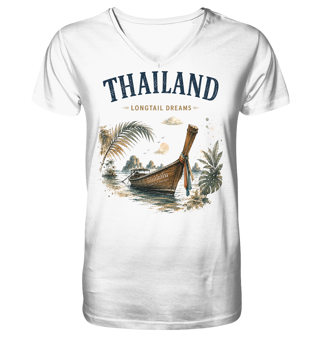Thailand-Longtail-Dreams-Light-Edition - Mens Organic V-Neck Shirt