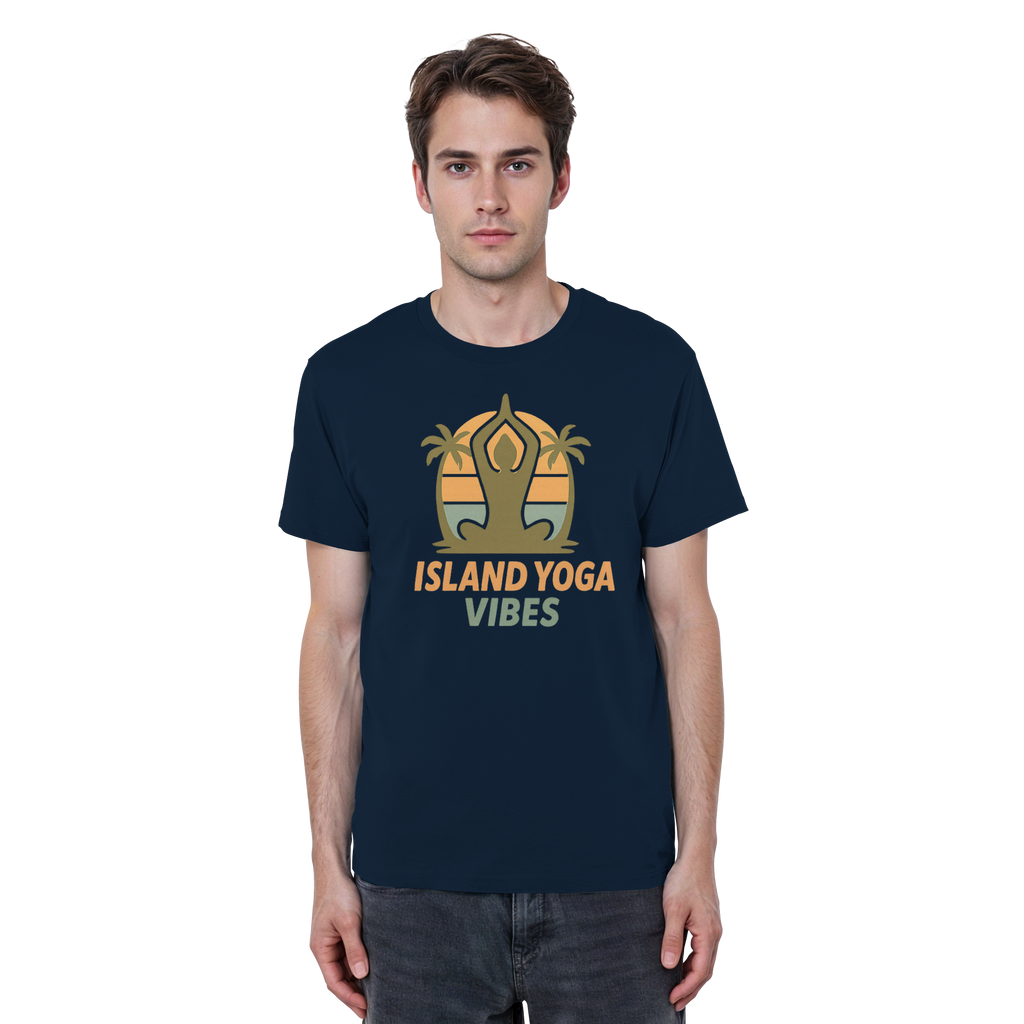 Island Yoga Vibes – Sunset Yoga Design | Tropical Meditation Shirt - Organic Basic Shirt
