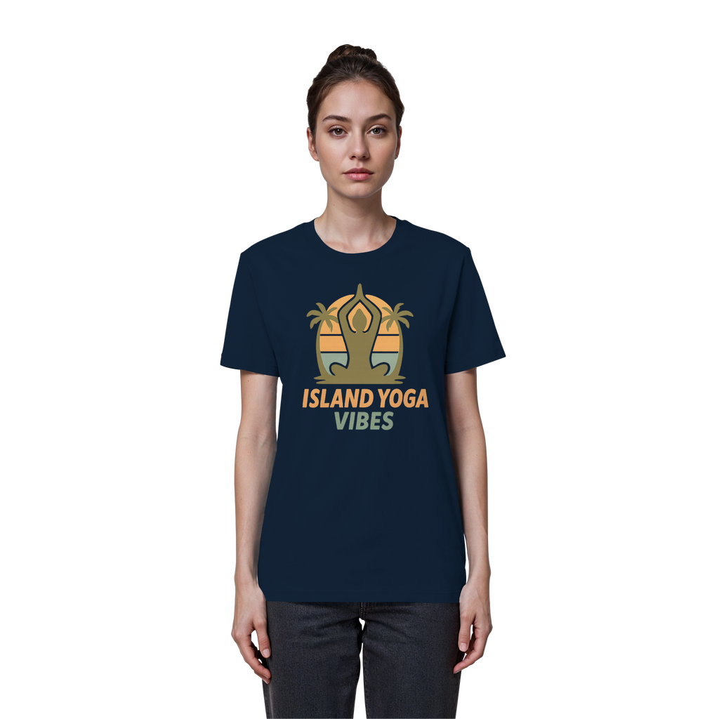 Island Yoga Vibes – Sunset Yoga Design | Tropical Meditation Shirt - Organic Basic Shirt