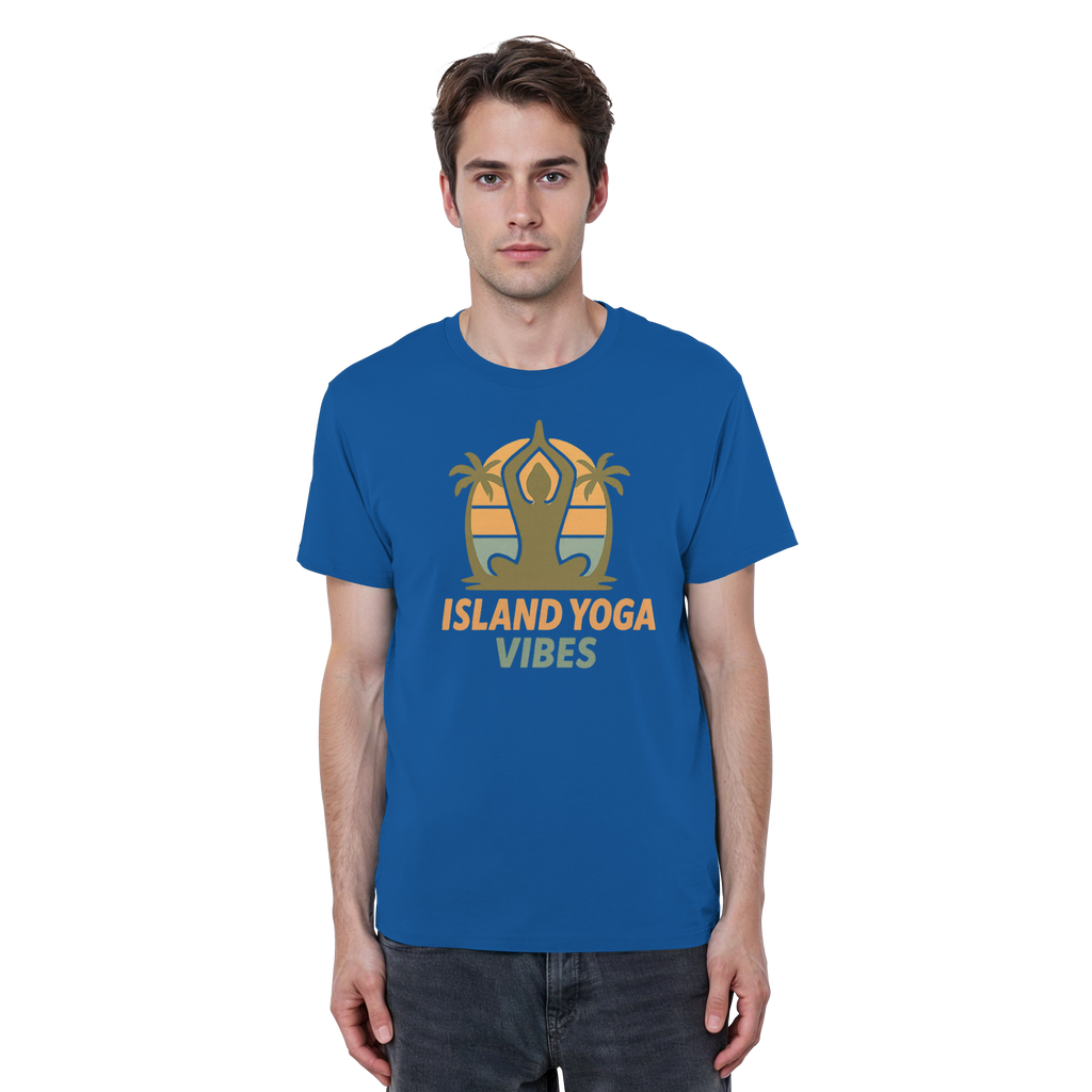 Island Yoga Vibes – Sunset Yoga Design | Tropical Meditation Shirt - Organic Basic Shirt