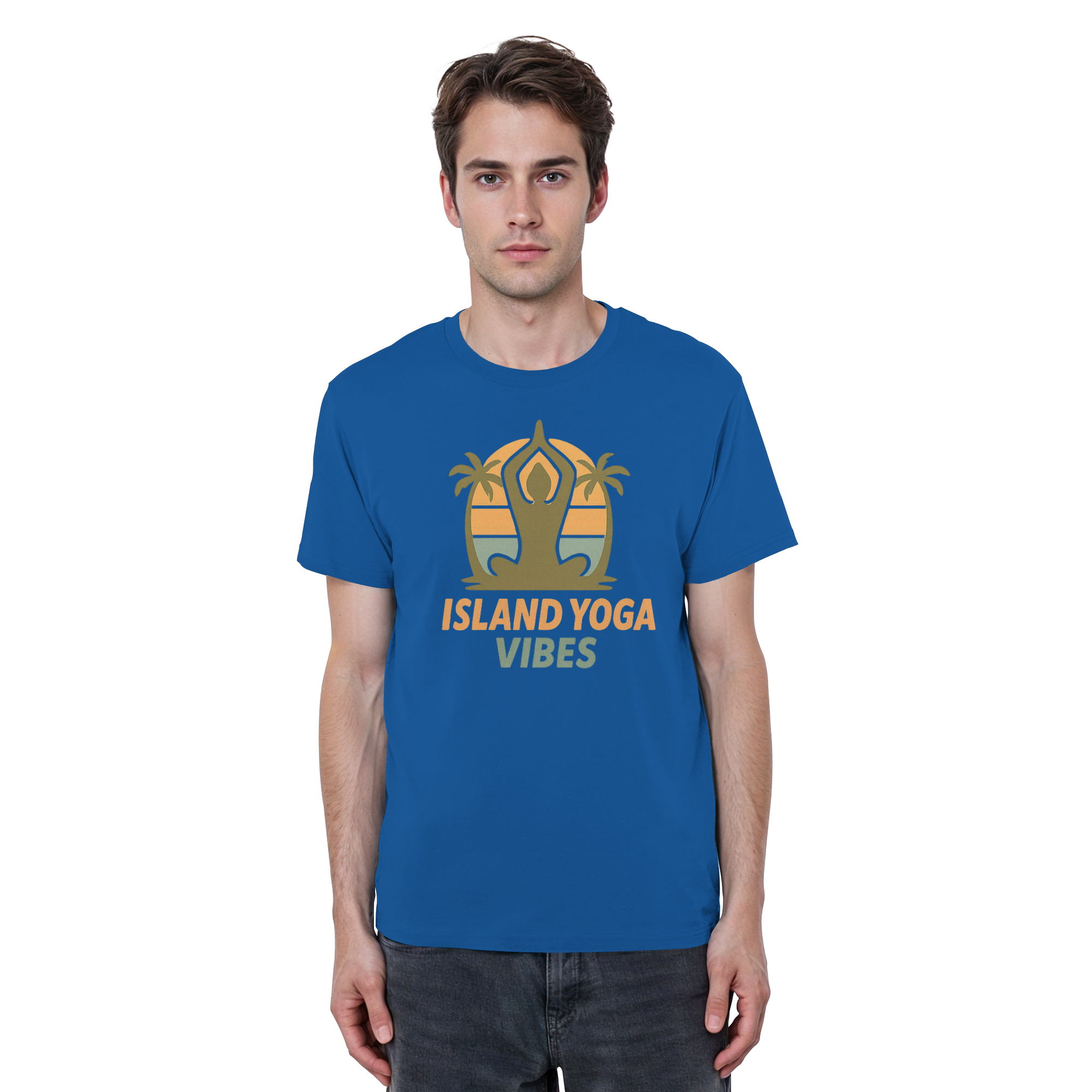 Island Yoga Vibes – Sunset Yoga Design | Tropical Meditation Shirt - Organic Basic Shirt