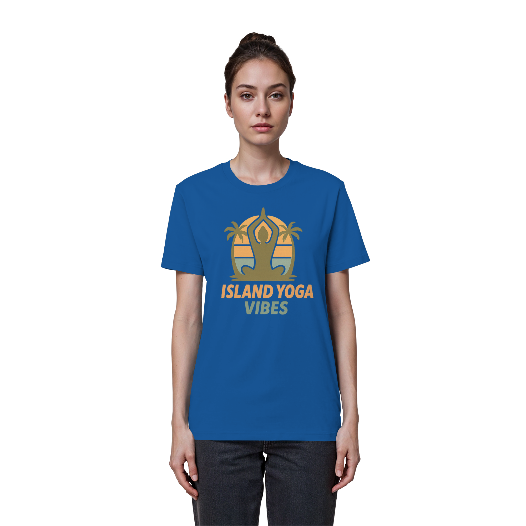 Island Yoga Vibes – Sunset Yoga Design | Tropical Meditation Shirt - Organic Basic Shirt
