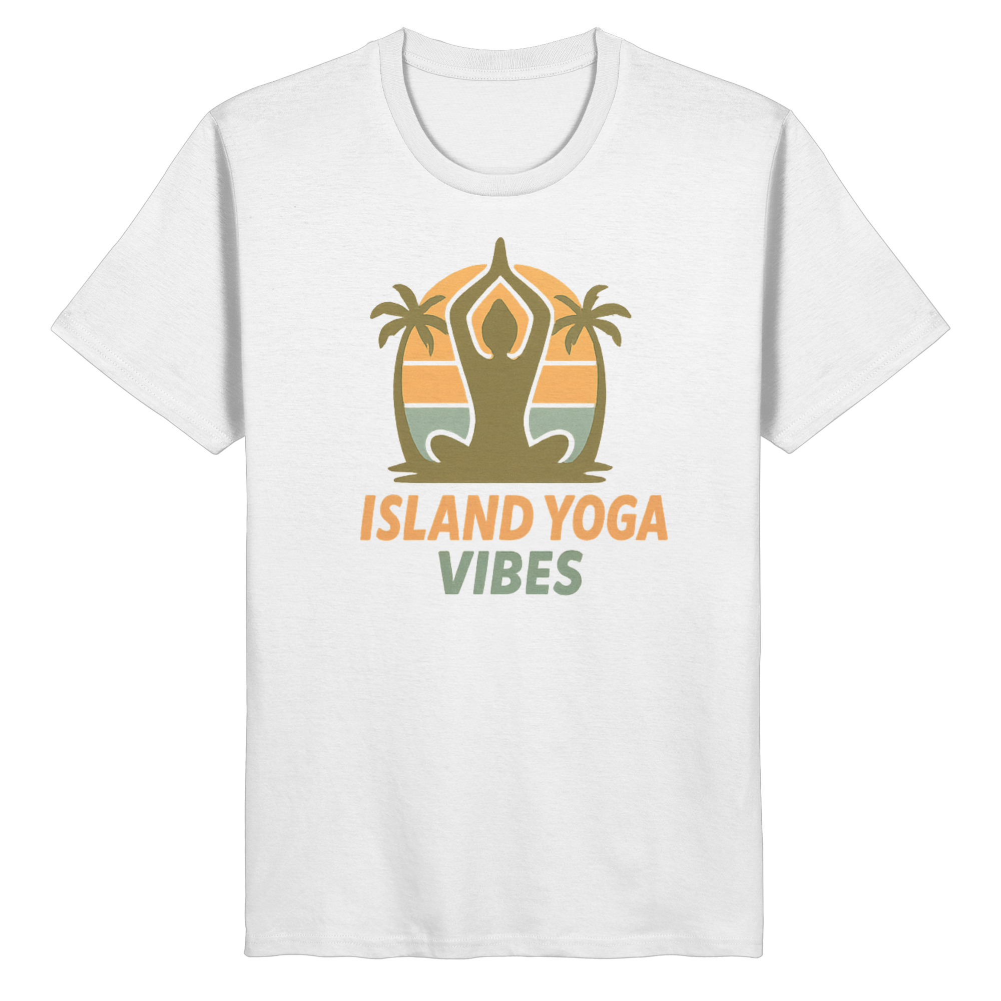 Island Yoga Vibes – Sunset Yoga Design | Tropical Meditation Shirt - Organic Basic Shirt