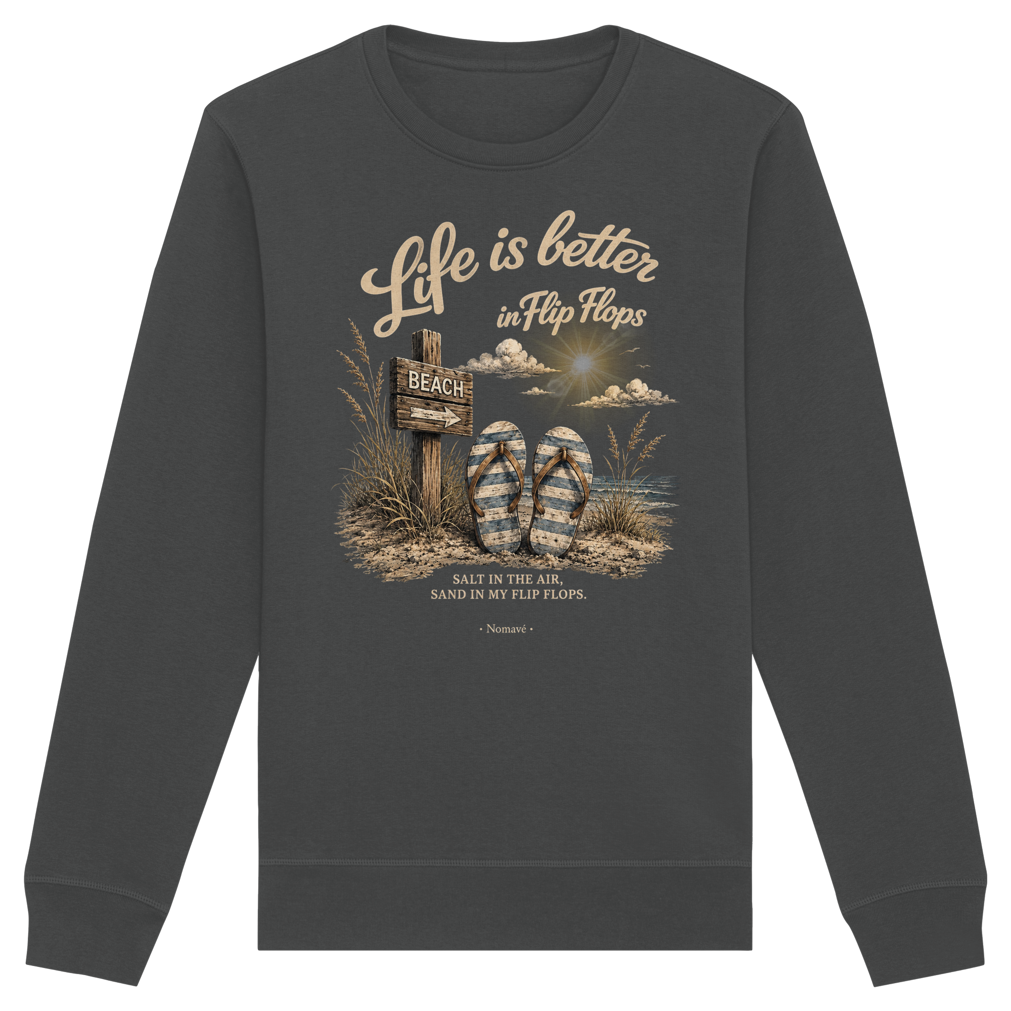 Life-is-better-in-Flip-Flops-Dark-Edition - Organic Basic Unisex Sweatshirt
