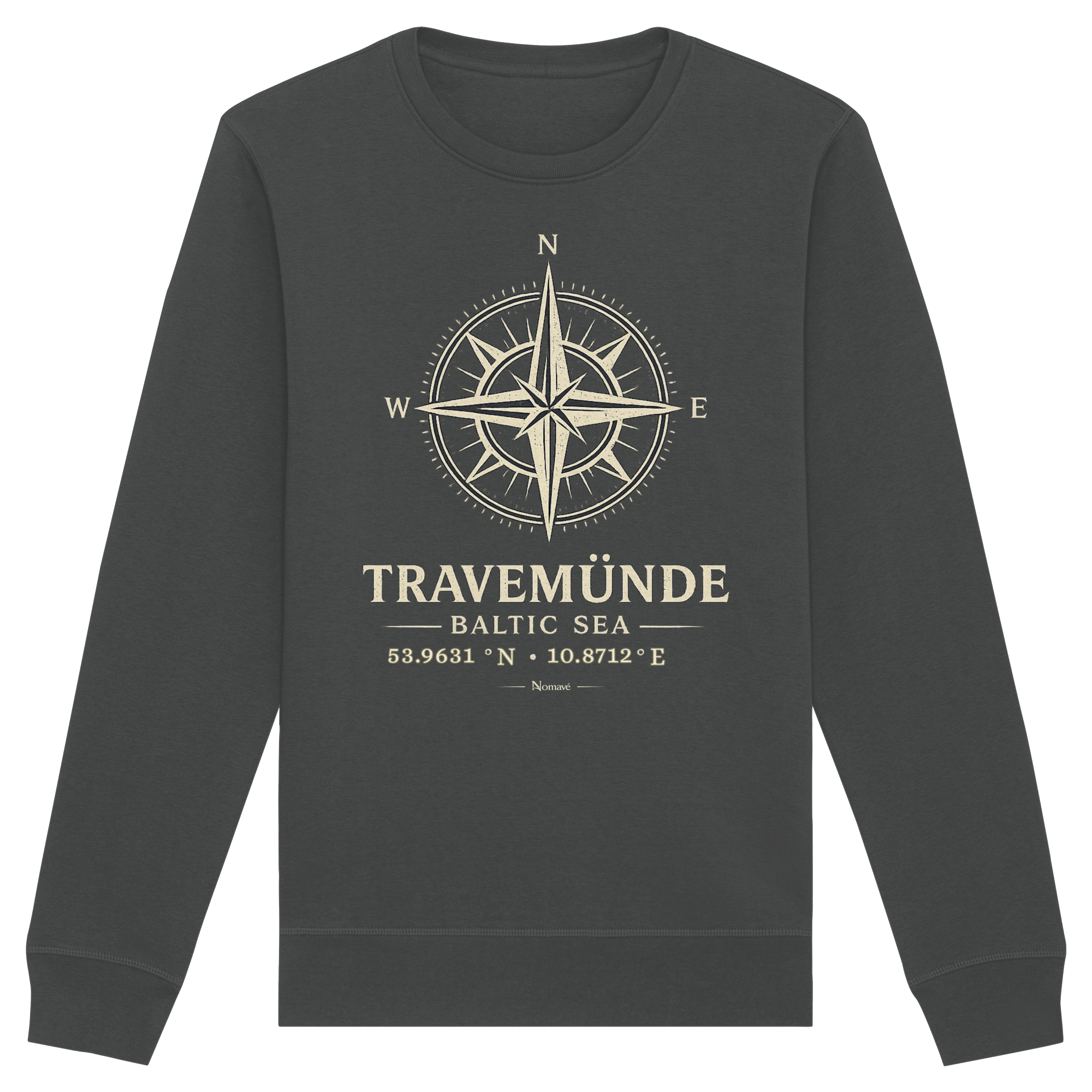 Travemünde Windrose - Dark Edition - Ostsee Sweatshirt