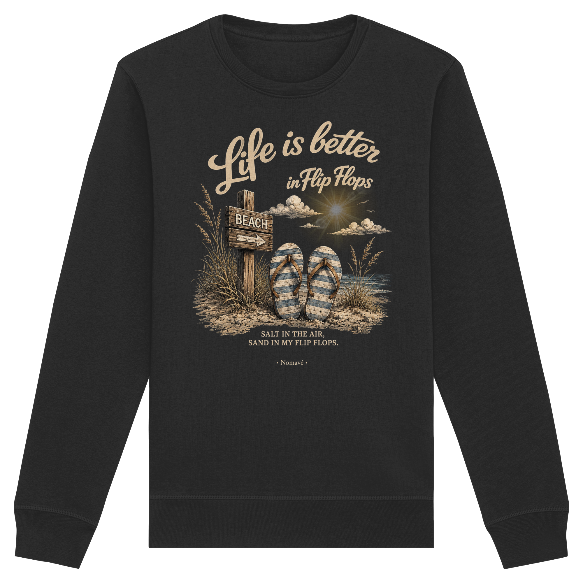 Life-is-better-in-Flip-Flops-Dark-Edition - Organic Basic Unisex Sweatshirt