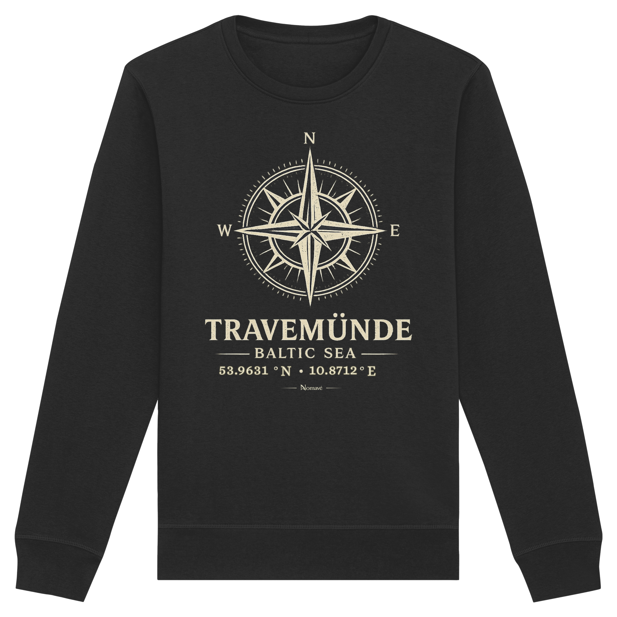Travemünde Windrose - Dark Edition - Ostsee Sweatshirt