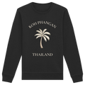 Bio Unisex Sweatshirt in Black mit Koh Phangan Mini Palm Frontprint – Original-Shirtigo-Mockup