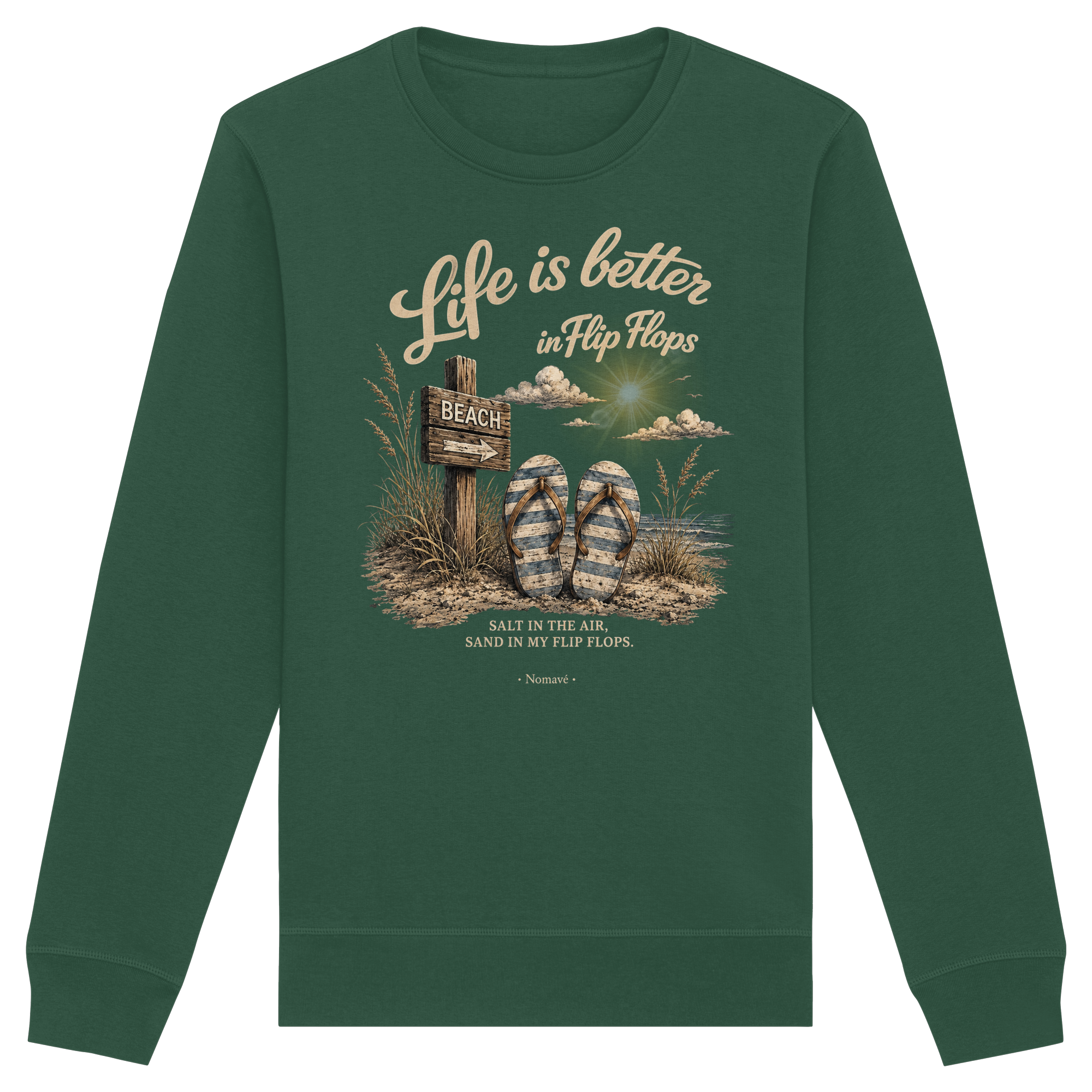 Life-is-better-in-Flip-Flops-Dark-Edition - Organic Basic Unisex Sweatshirt
