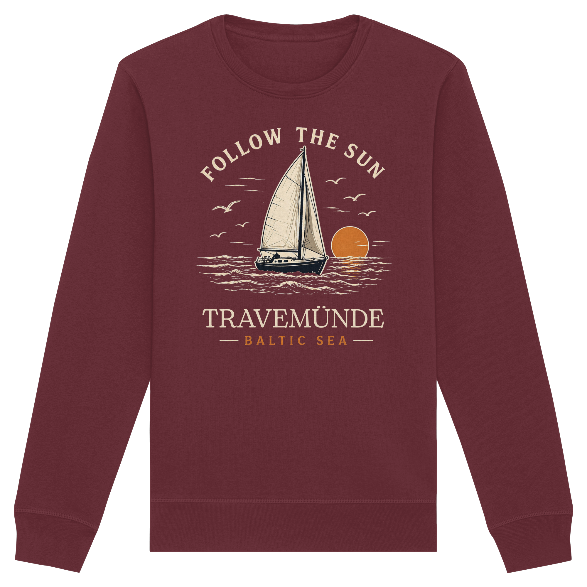 Travemünde Follow The Sun Dark Edition Sweatshirt aus Bio-Baumwolle