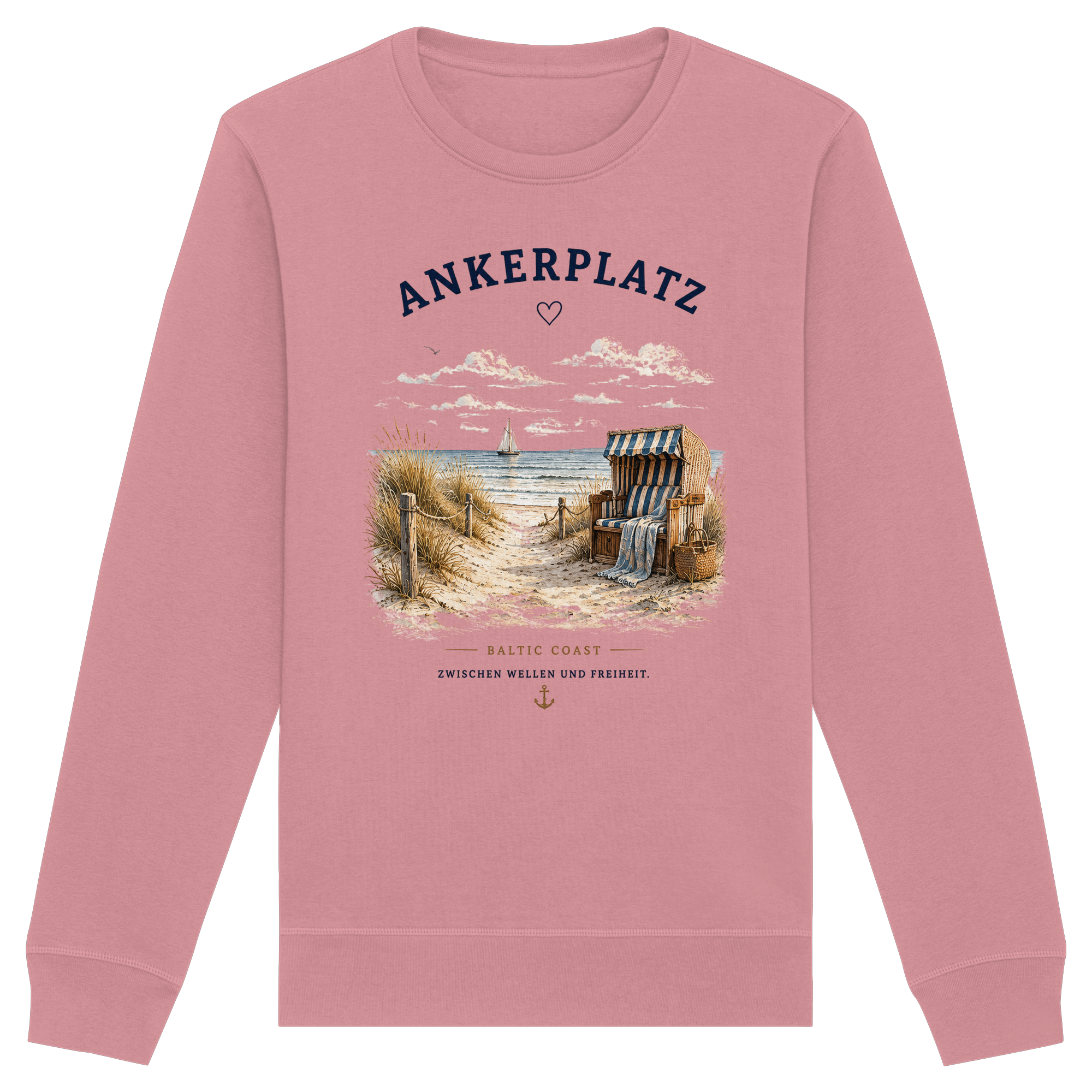 Ankerplatz Sweatshirt – Küstengefühl – Organic Basic Unisex Sweatshirt