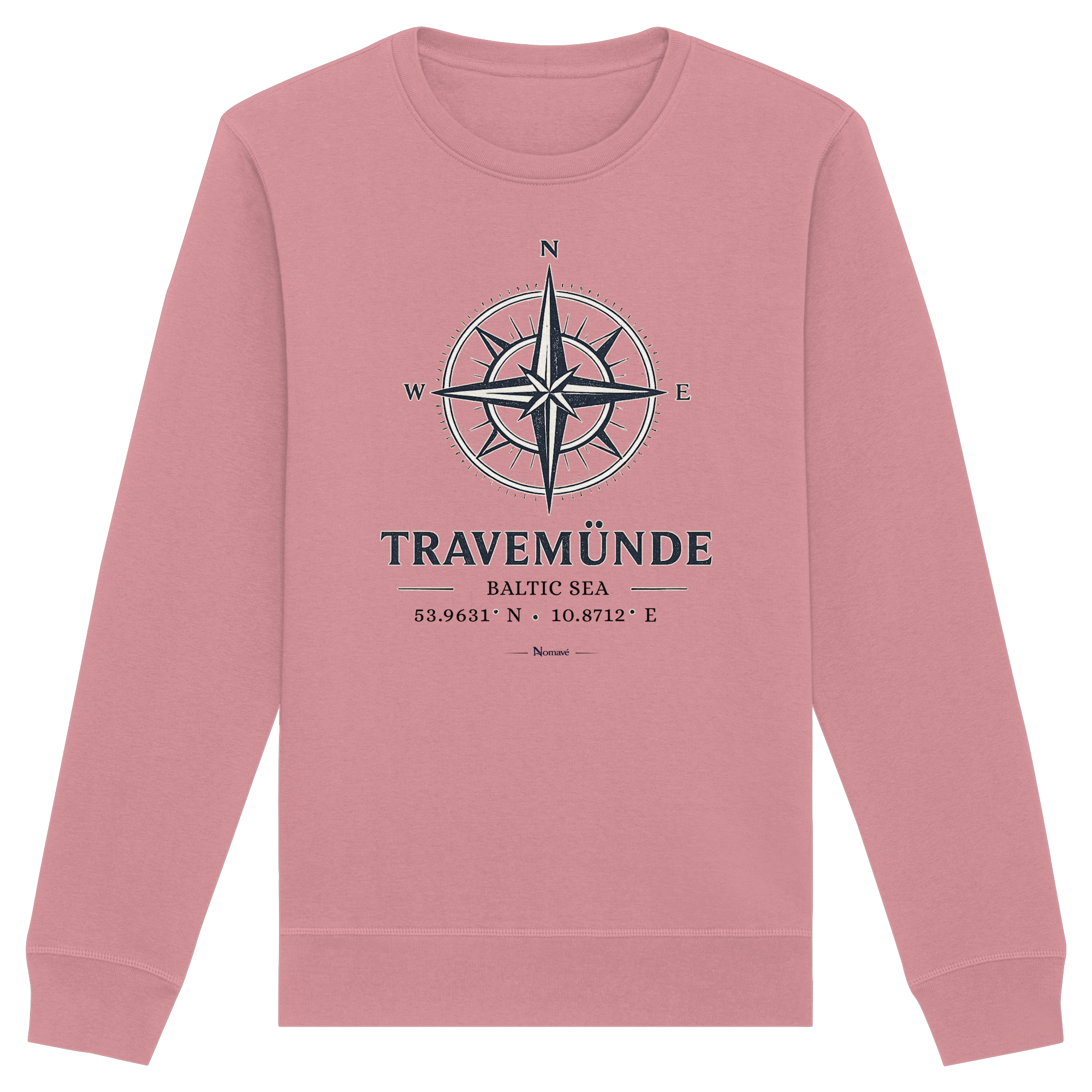 Travemünde Windrose – Baltic Sea Bio Sweatshirt aus 100 % Bio-Baumwolle