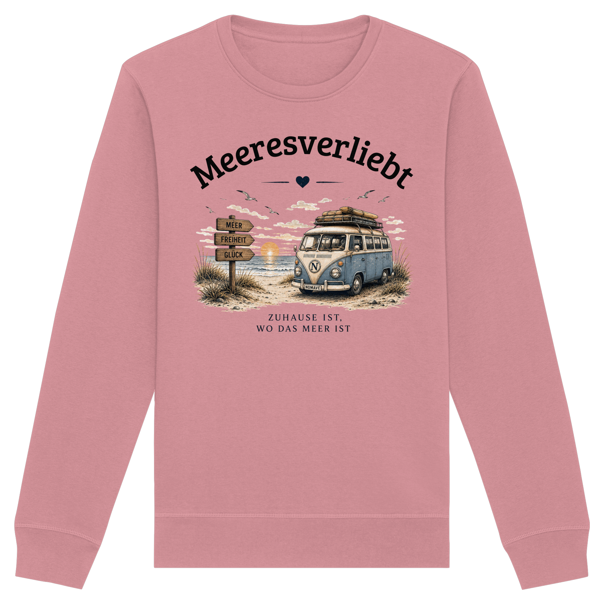 Meeresverliebt Bulli Sweatshirt – Vanlife Camping Küstengefühl