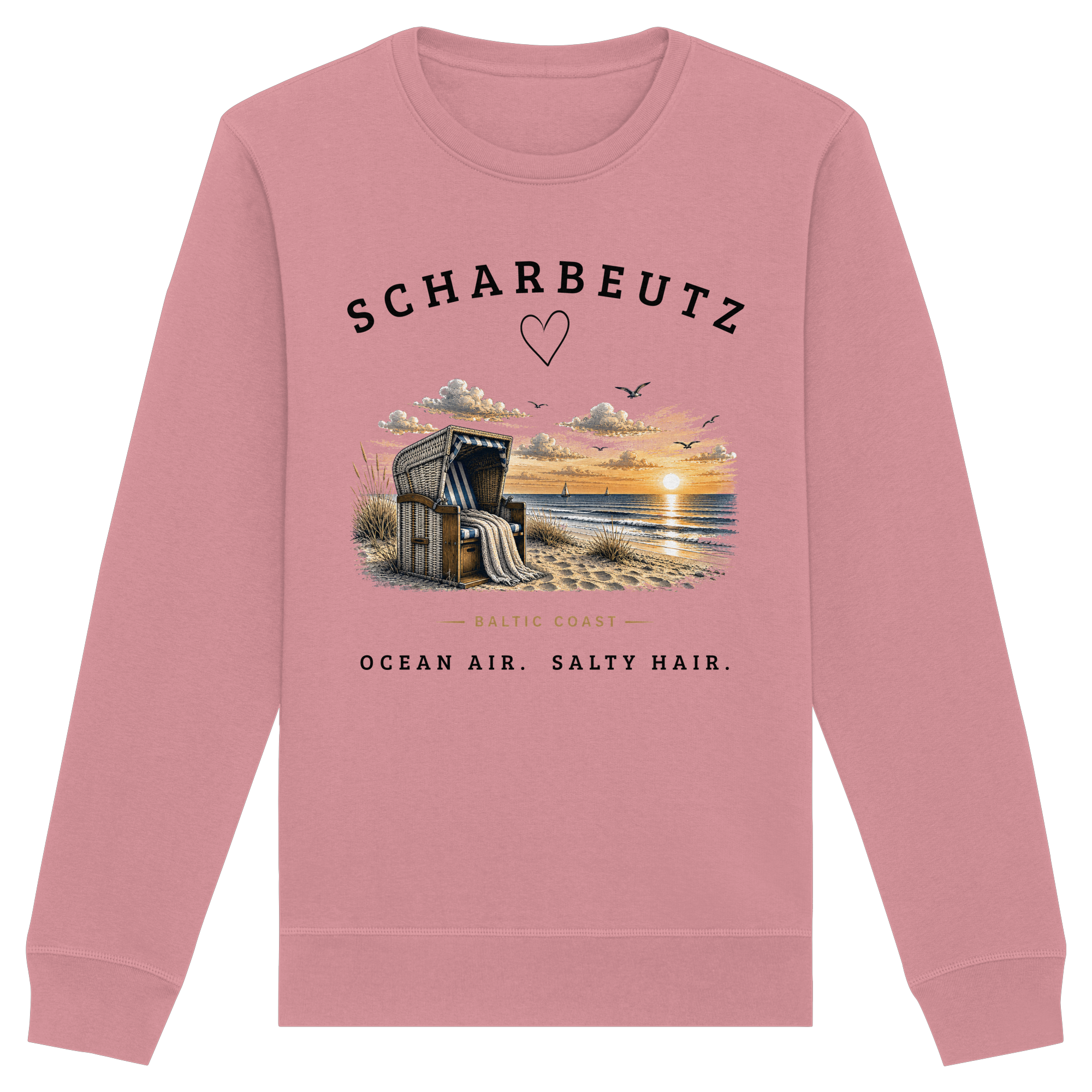 Scharbeutz Ostsee Sweatshirt – Strandkorb Sonnenuntergang