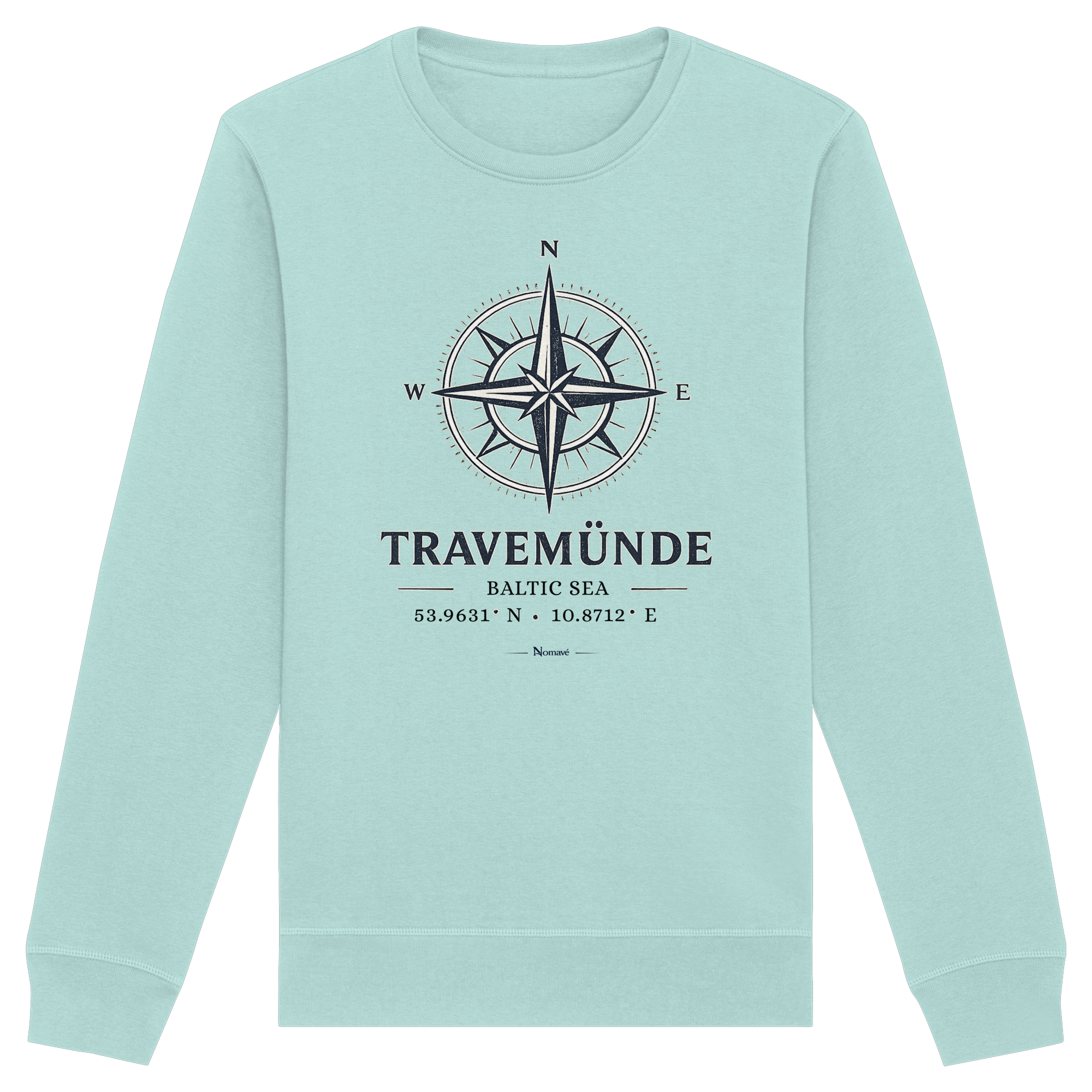 Travemünde Windrose – Baltic Sea Bio Sweatshirt aus 100 % Bio-Baumwolle