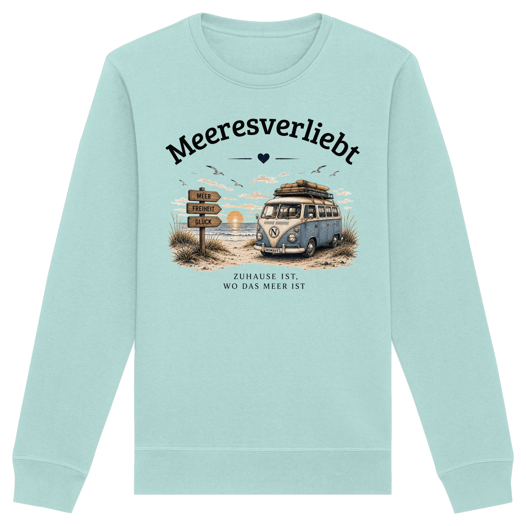 Meeresverliebt Bulli Sweatshirt – Vanlife Camping Küstengefühl