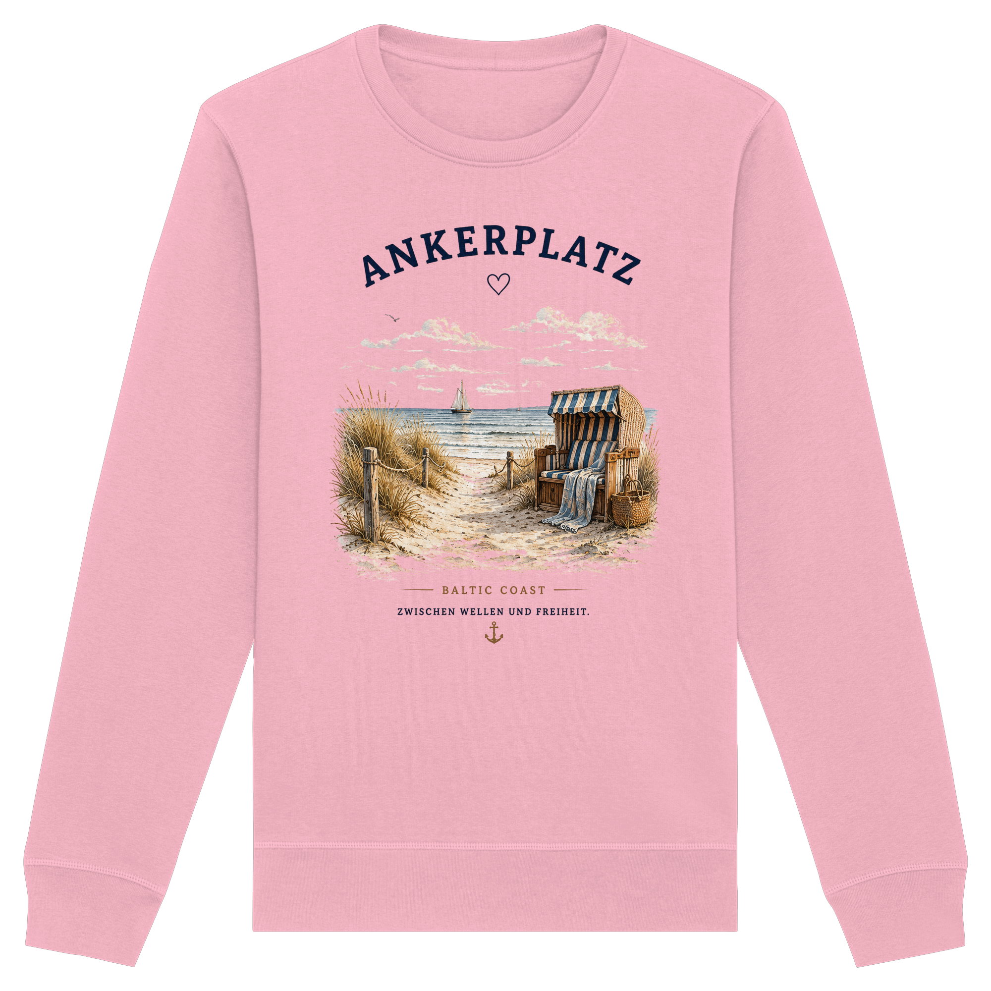 Ankerplatz Sweatshirt – Küstengefühl – Organic Basic Unisex Sweatshirt