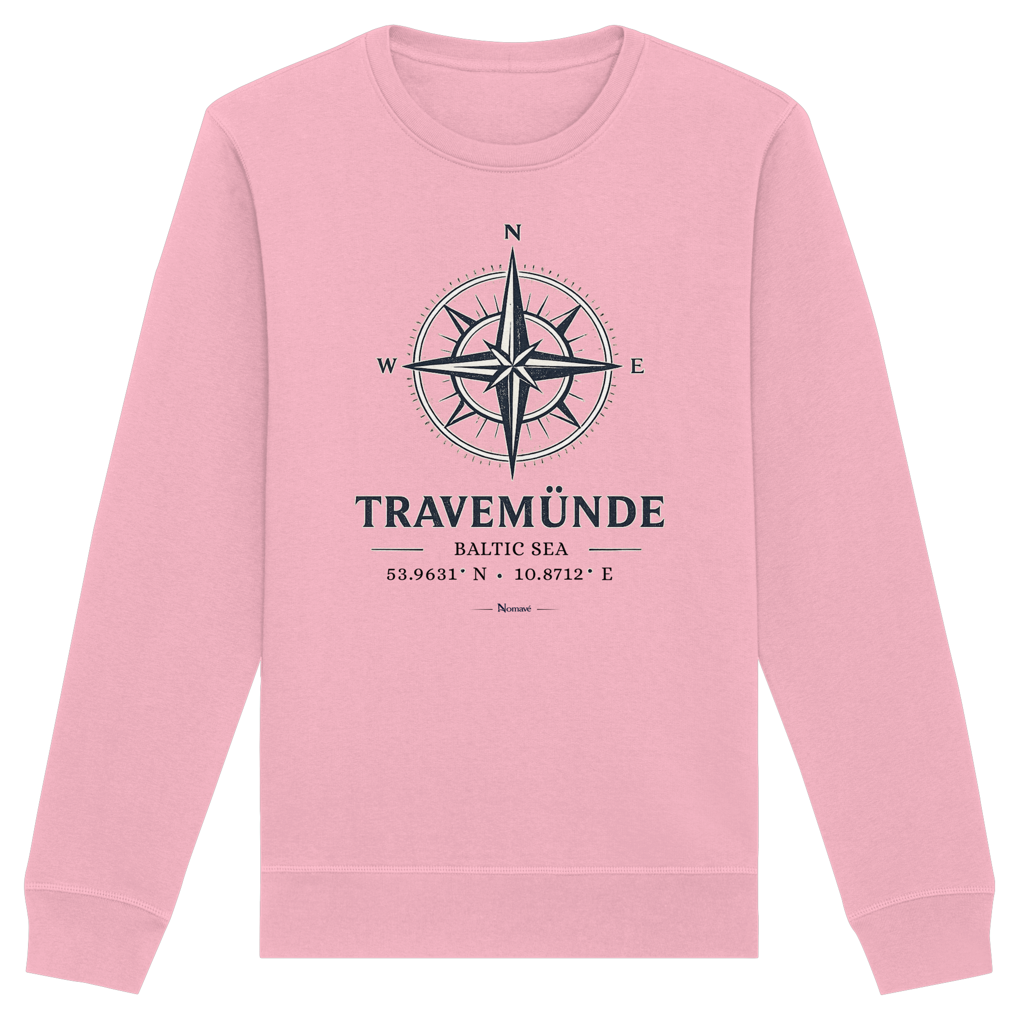 Travemünde Windrose – Baltic Sea Bio Sweatshirt aus 100 % Bio-Baumwolle