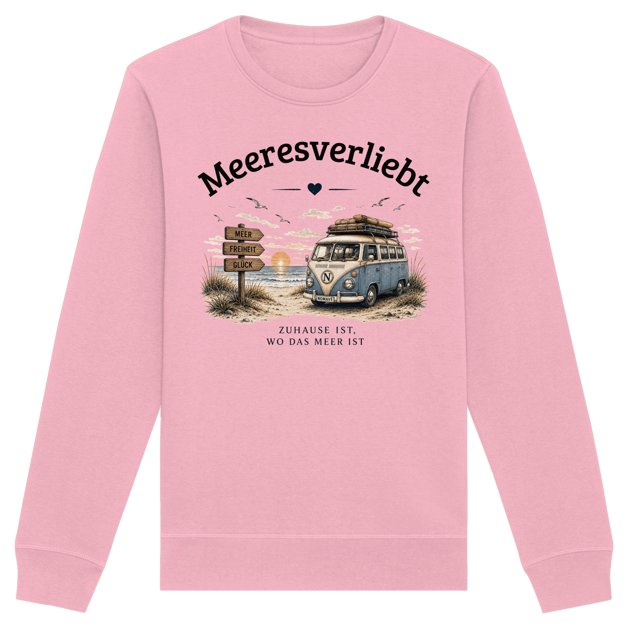 Meeresverliebt Bulli Sweatshirt – Vanlife Camping Küstengefühl