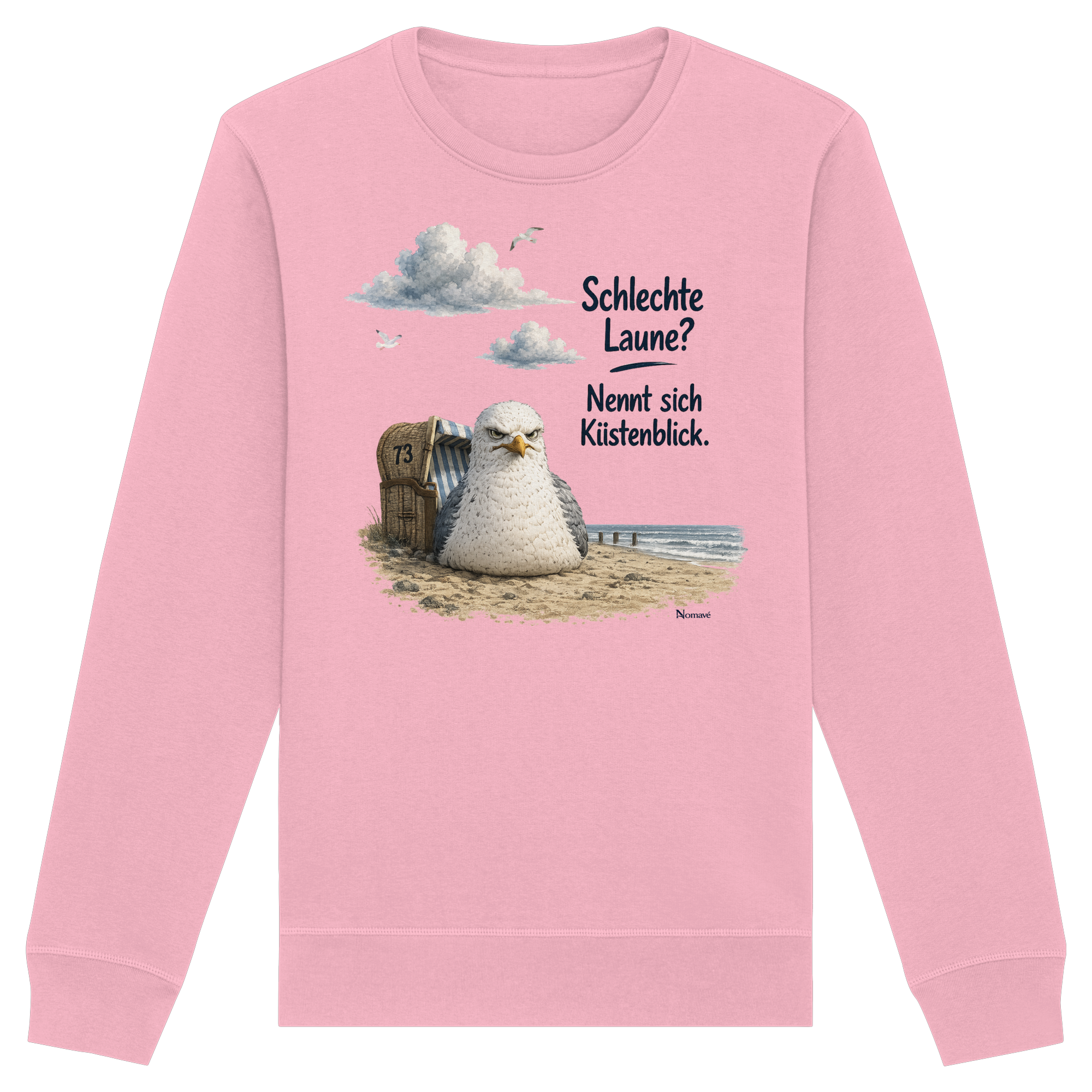 Maritimer Küstenhumor Möwen Motiv für Ostsee und Nordseefans und Meerliebhaber - Organic Basic Unisex Sweatshirt