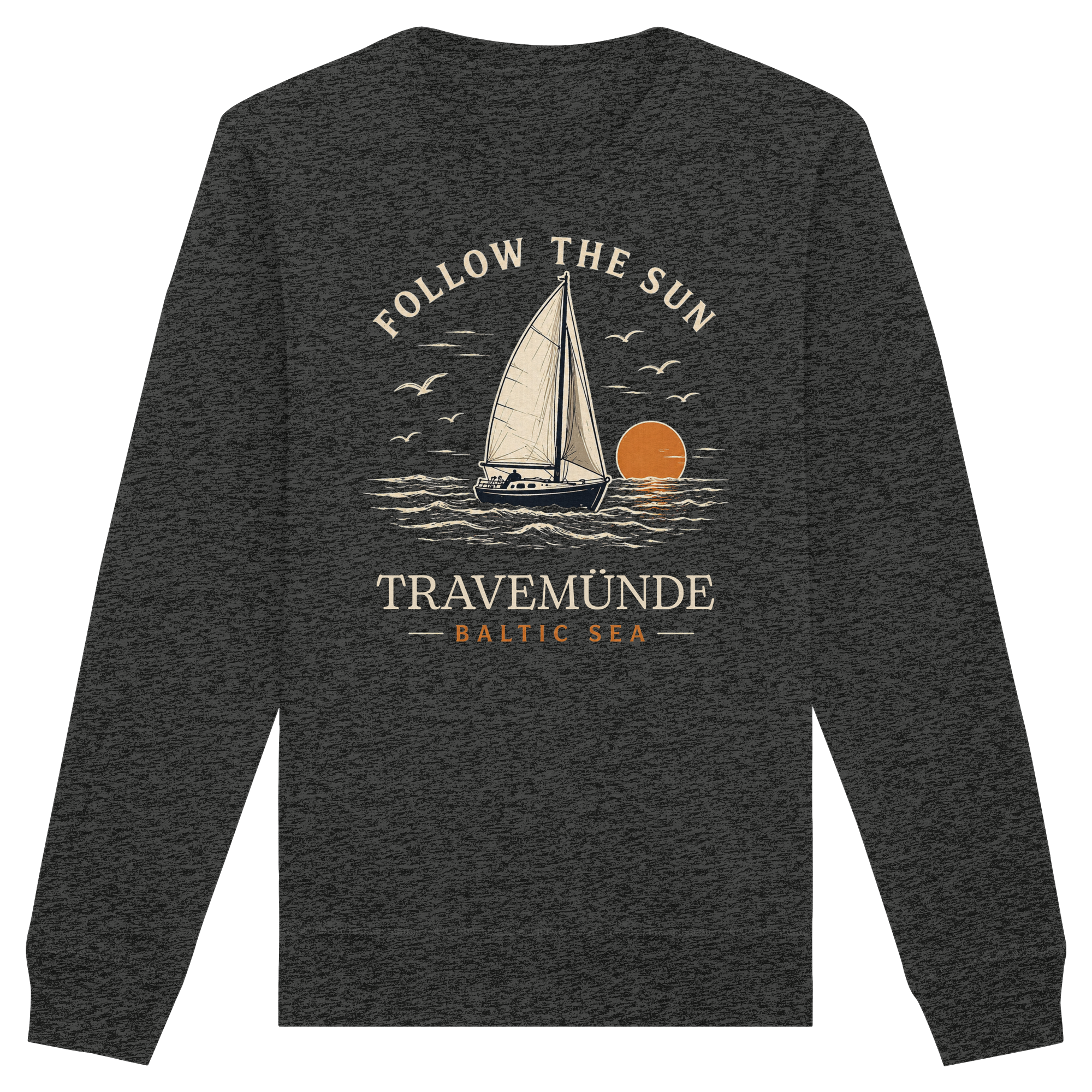 Travemünde Follow The Sun Dark Edition Sweatshirt aus Bio-Baumwolle
