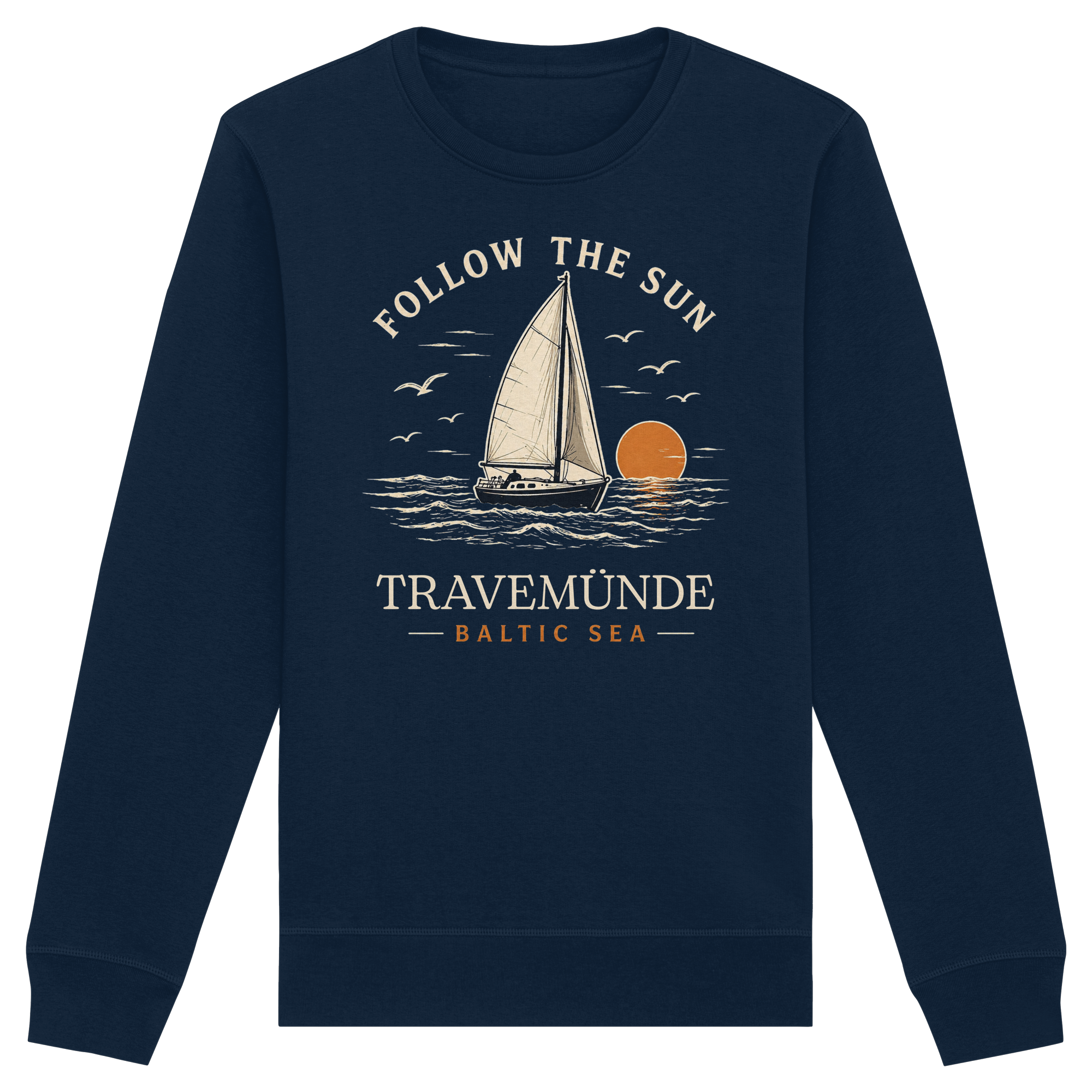 Travemünde Follow The Sun Dark Edition Sweatshirt aus Bio-Baumwolle