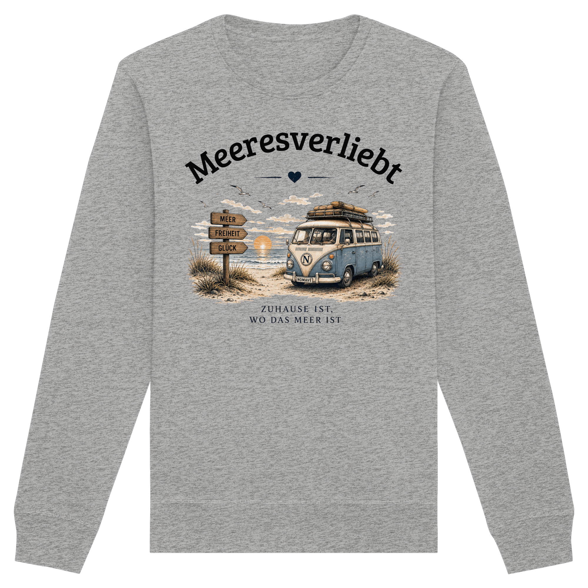 Meeresverliebt Bulli Sweatshirt – Vanlife Camping Küstengefühl