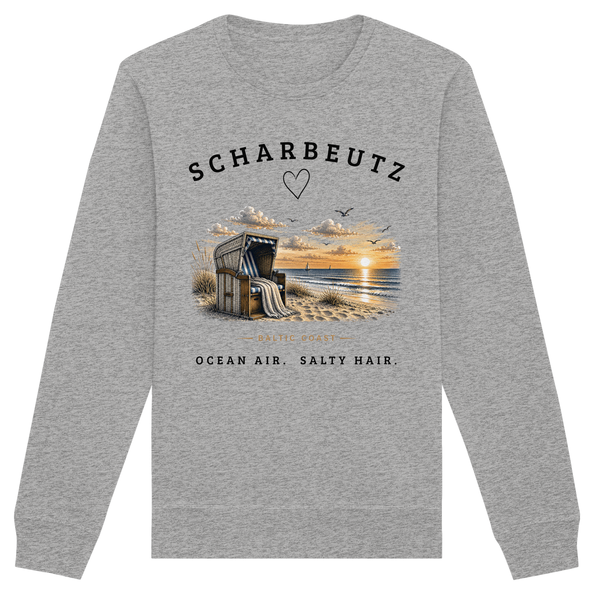 Scharbeutz Ostsee Sweatshirt – Strandkorb Sonnenuntergang