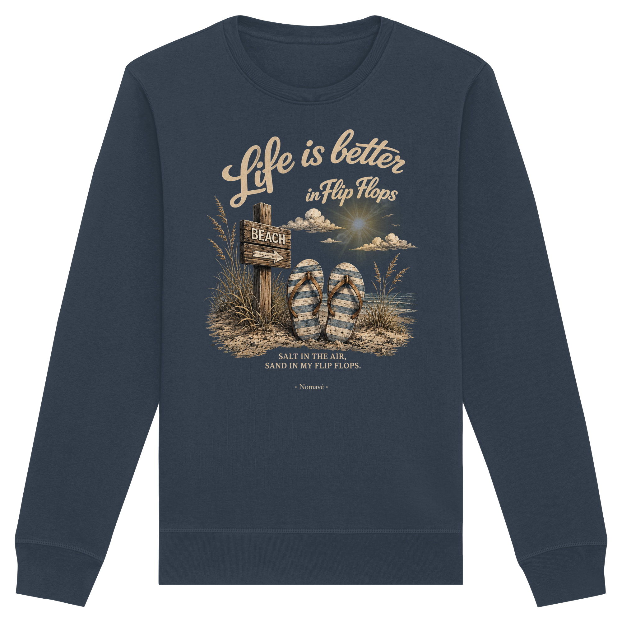 Life-is-better-in-Flip-Flops-Dark-Edition - Organic Basic Unisex Sweatshirt