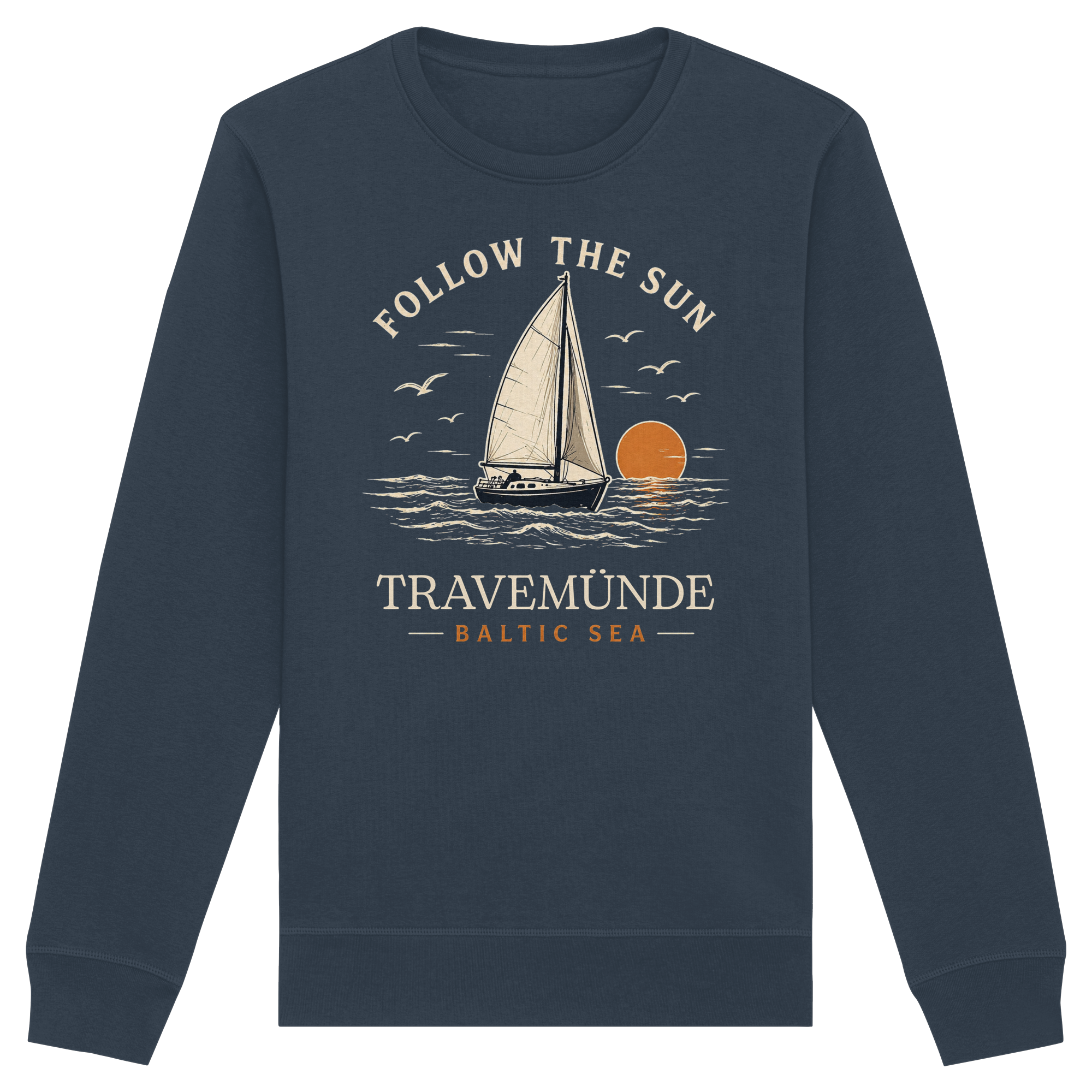 Travemünde Follow The Sun Dark Edition Sweatshirt aus Bio-Baumwolle