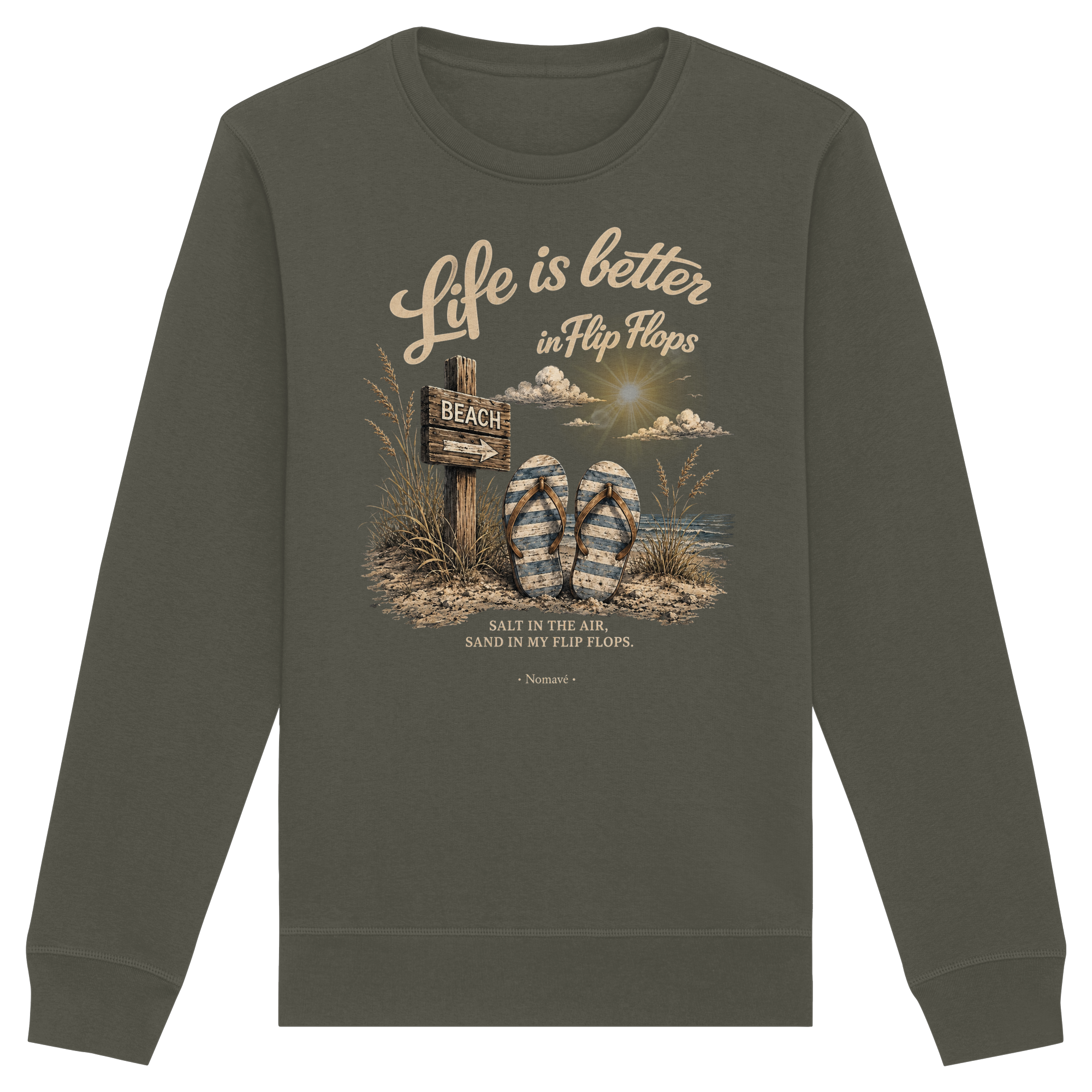 Life-is-better-in-Flip-Flops-Dark-Edition - Organic Basic Unisex Sweatshirt