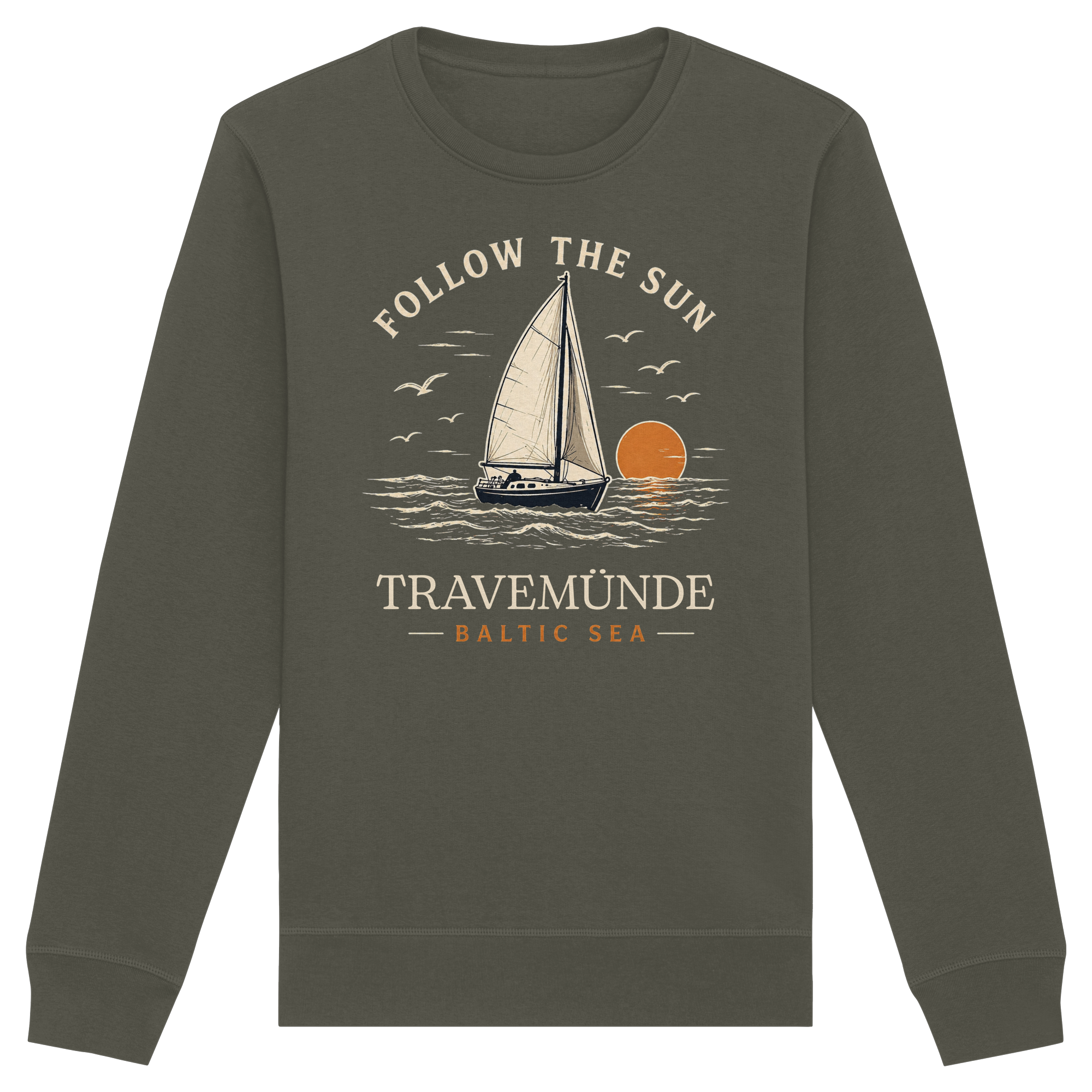 Travemünde Follow The Sun Dark Edition Sweatshirt aus Bio-Baumwolle