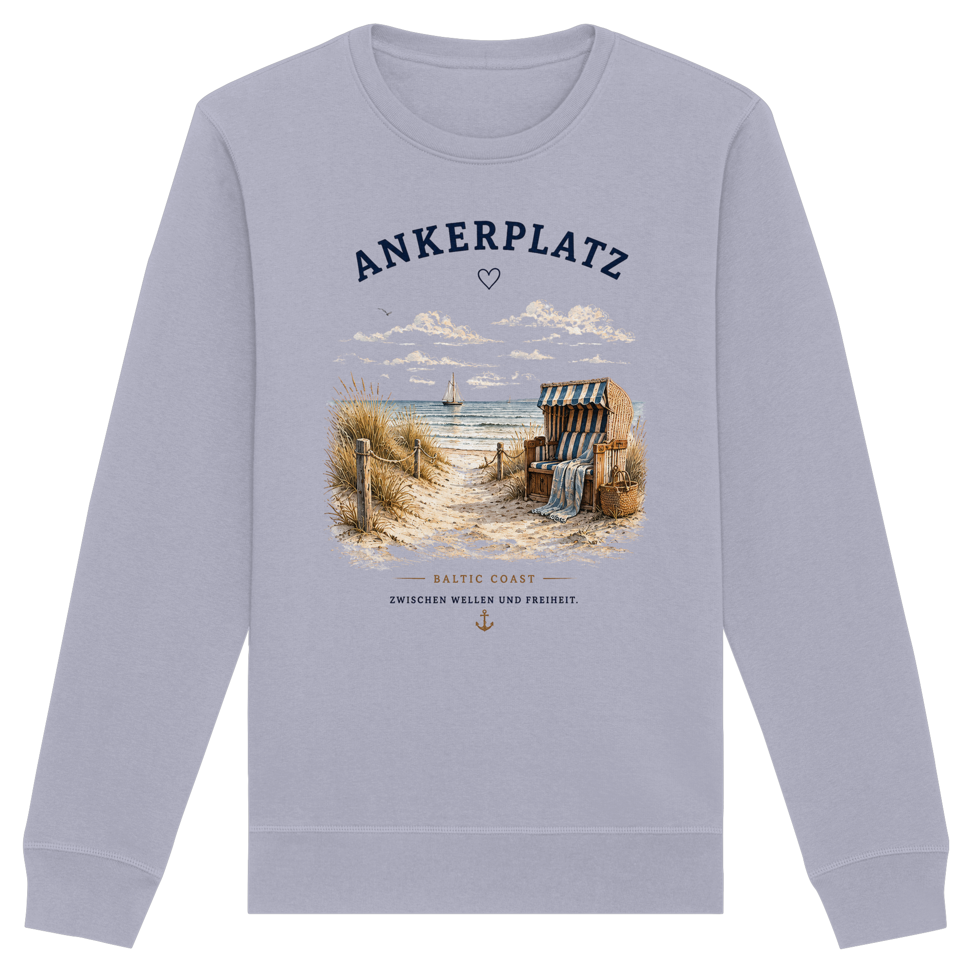 Ankerplatz Sweatshirt – Küstengefühl – Organic Basic Unisex Sweatshirt