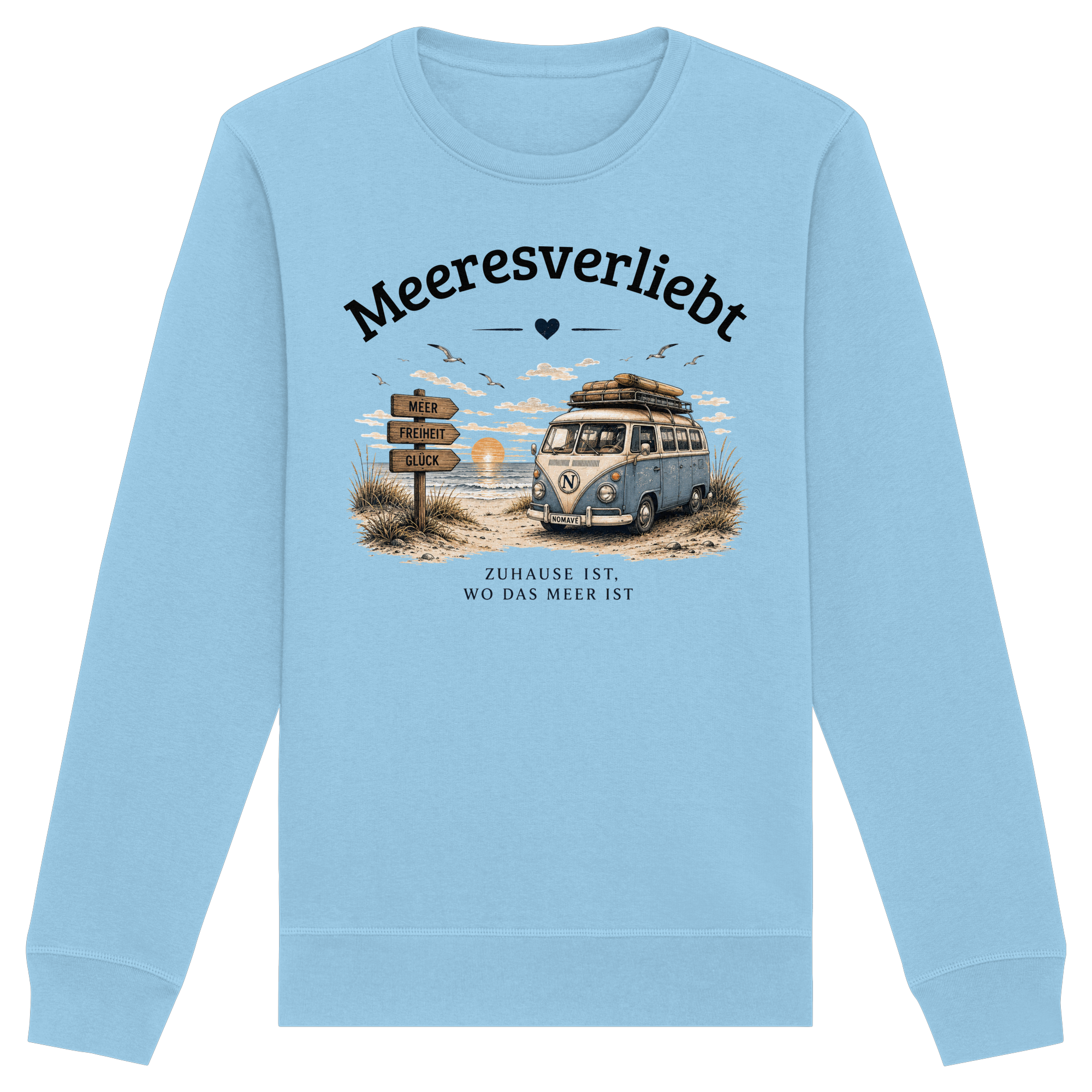 Meeresverliebt Bulli Sweatshirt – Vanlife Camping Küstengefühl