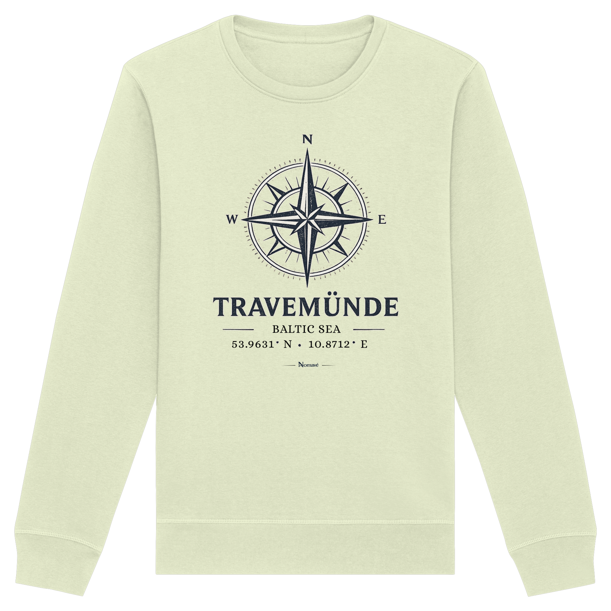 Travemünde Windrose – Baltic Sea Bio Sweatshirt aus 100 % Bio-Baumwolle