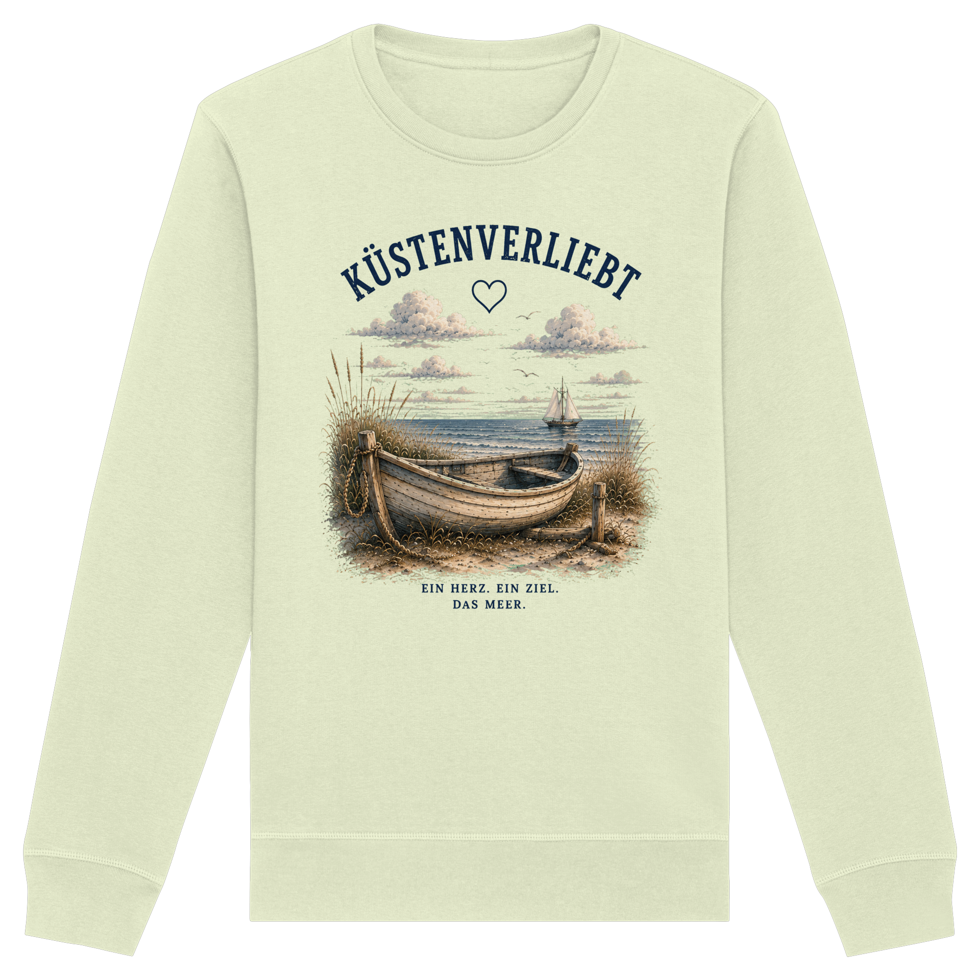 Küstenverliebt Sweatshirt – Zuhause ist, wo das Meer ist | Küstengefühl Unisex Sweatshirt