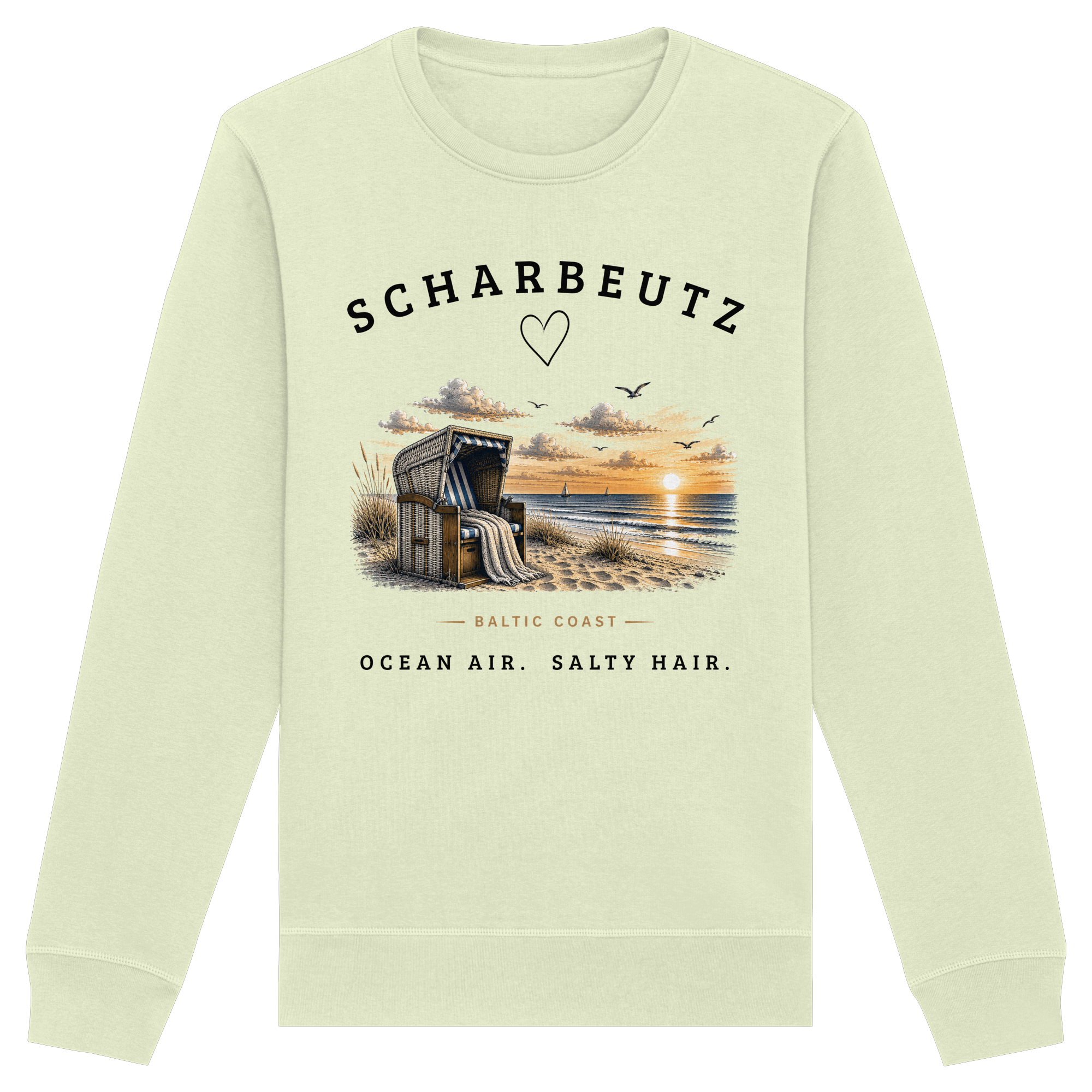 Scharbeutz Ostsee Sweatshirt – Strandkorb Sonnenuntergang
