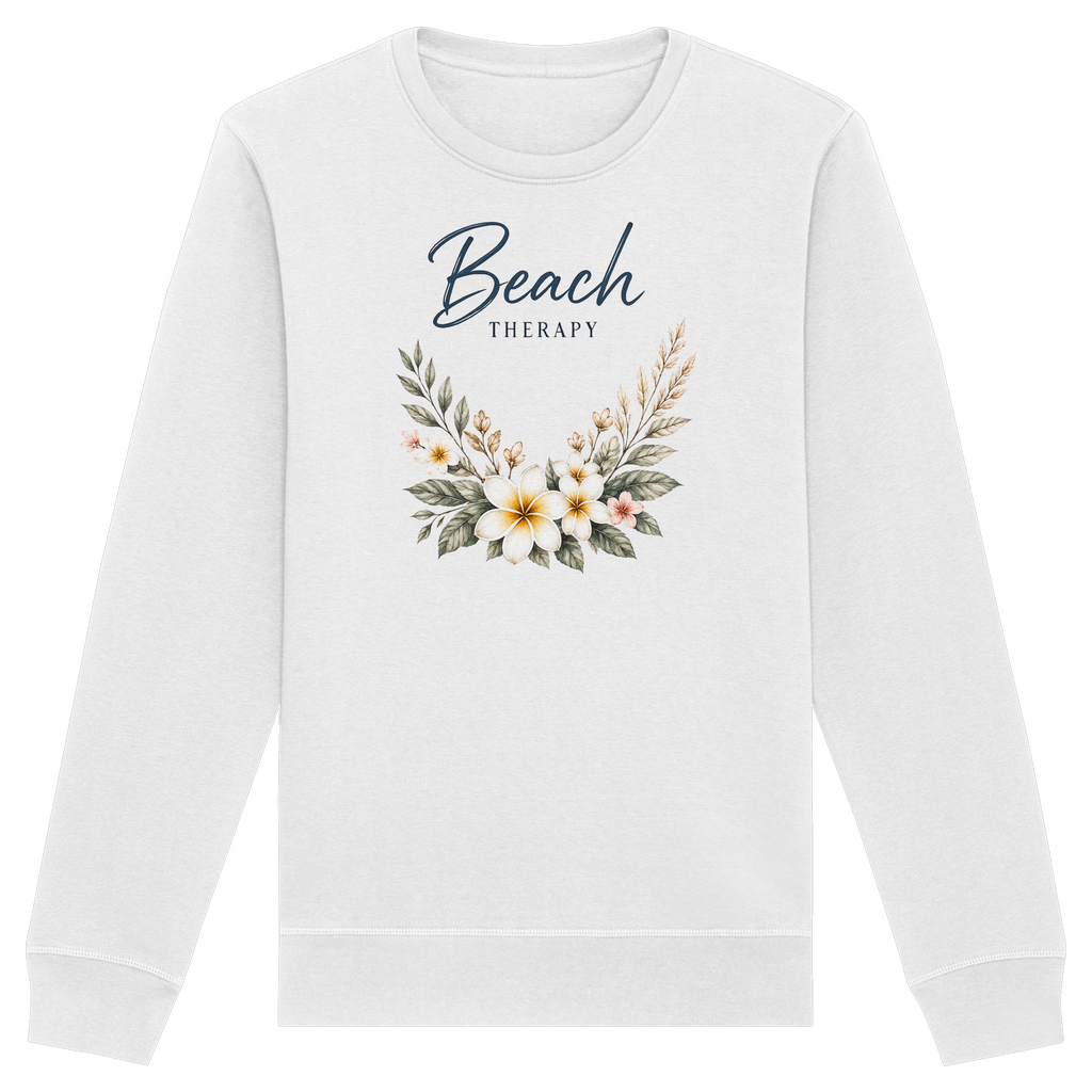 Beach Therapy – Florales Strandmotiv – Bio Unisex Sweatshirt