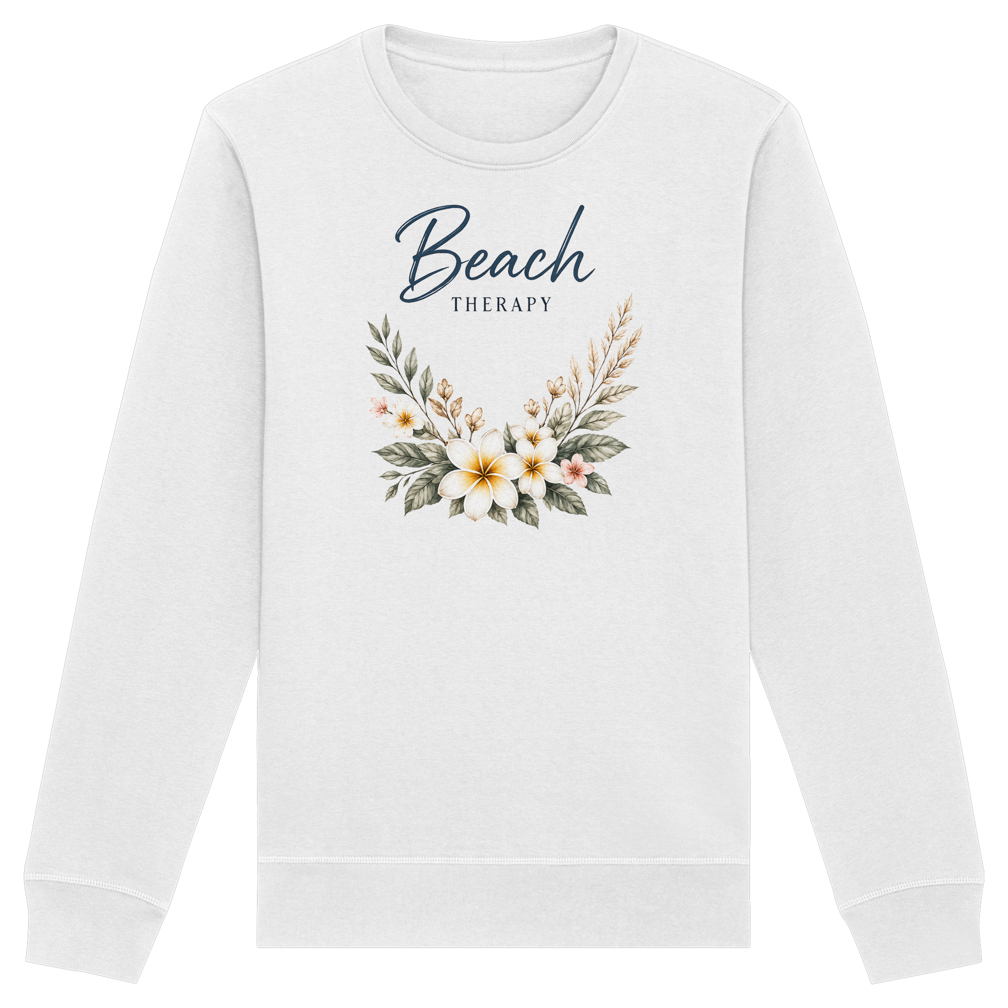 Beach Therapy | Florales Strandmotiv | Sommer | Urlaub | Meer | Blumen | - Organic Basic Unisex Sweatshirt