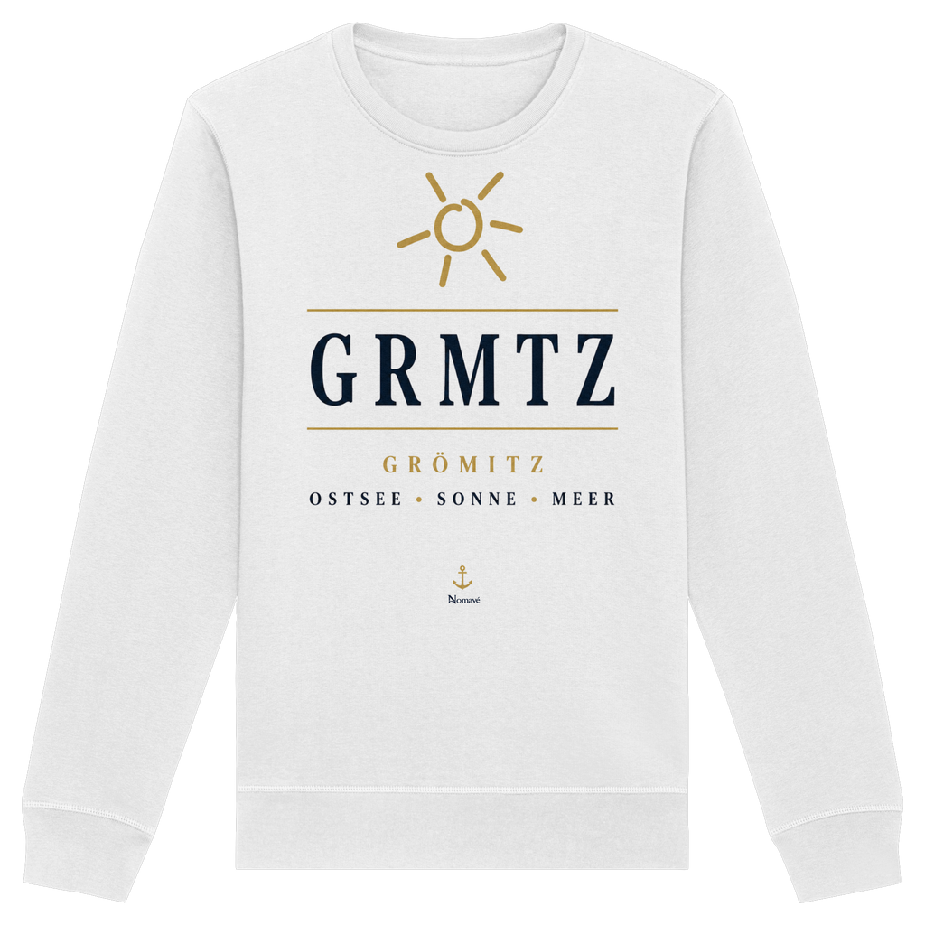 GRMTZ Grömitz Bio Sweatshirt in Weiß mit maritimem Ostsee-Print