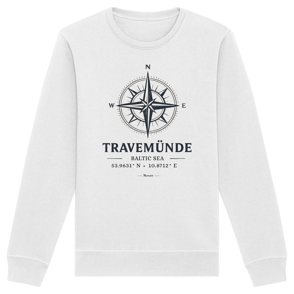 Travemünde Windrose – Baltic Sea Bio Sweatshirt aus 100 % Bio-Baumwolle