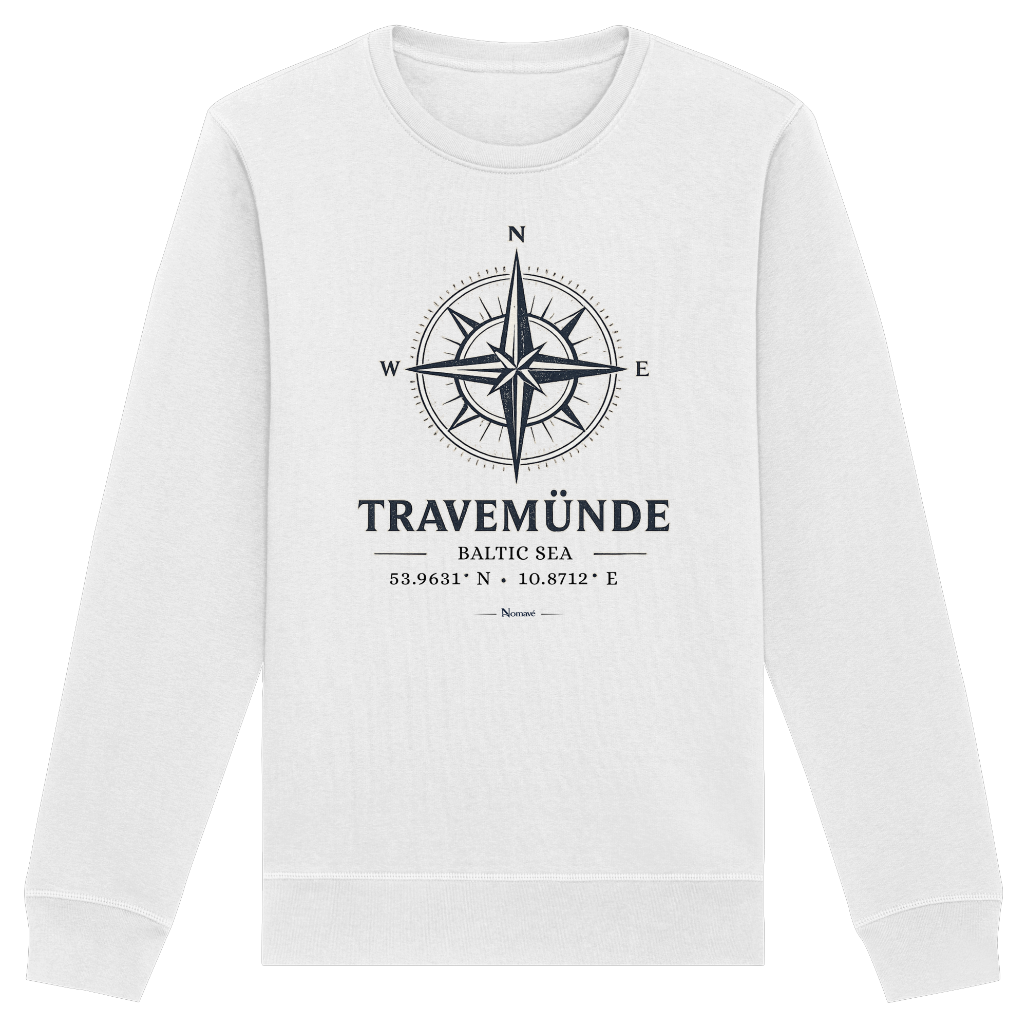 Travemünde Windrose – Baltic Sea Bio Sweatshirt aus 100 % Bio-Baumwolle