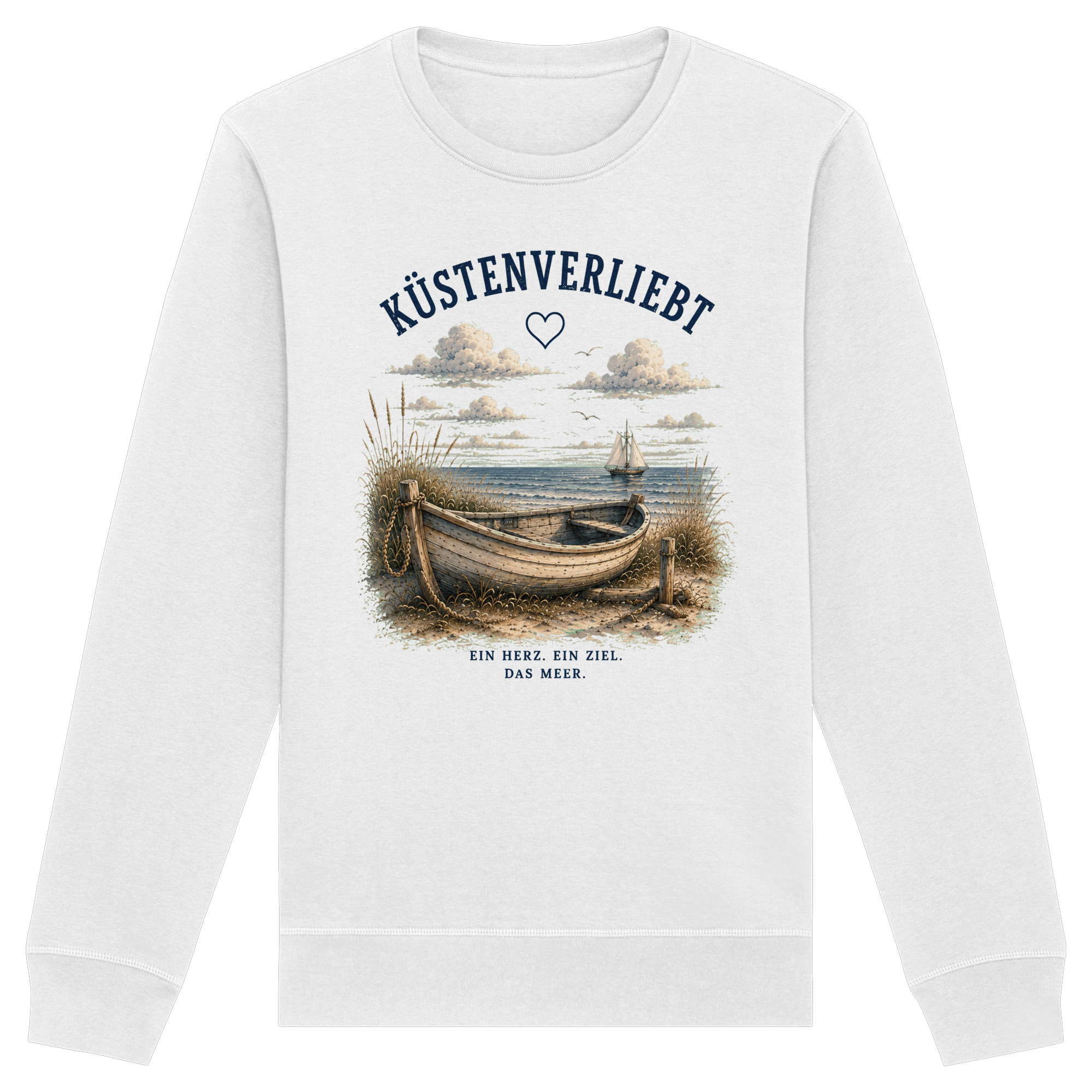 Küstenverliebt Sweatshirt – Zuhause ist, wo das Meer ist | Küstengefühl Unisex Sweatshirt