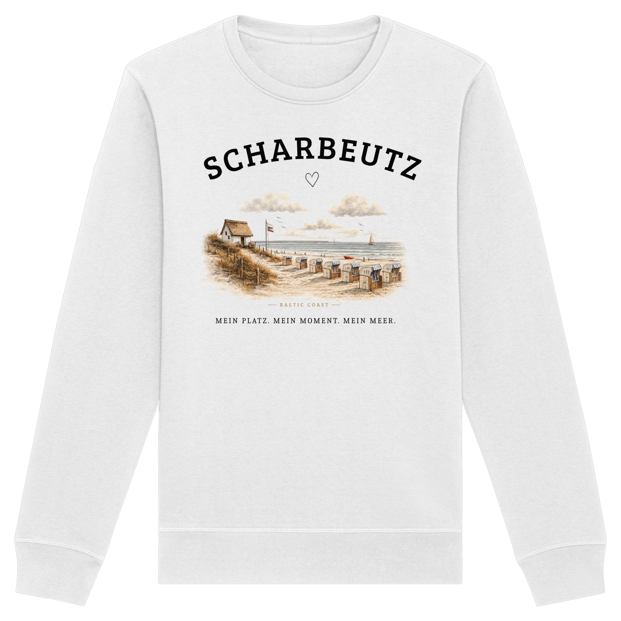 Scharbeutz Ostsee Sweatshirt – Strandhaus am Meer – Bio Sweatshirt Unisex