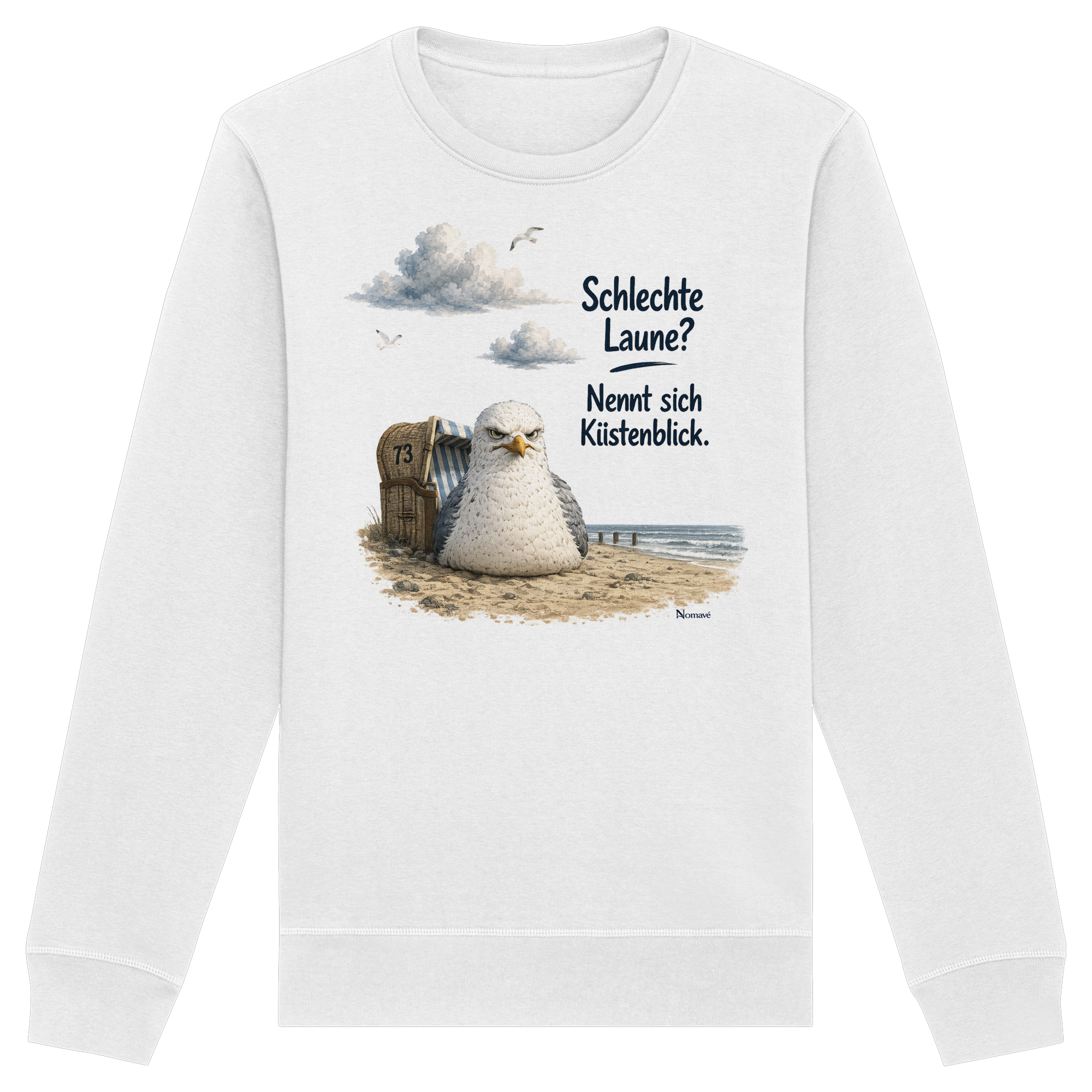 Maritimer Küstenhumor Möwen Motiv für Ostsee und Nordseefans und Meerliebhaber - Organic Basic Unisex Sweatshirt