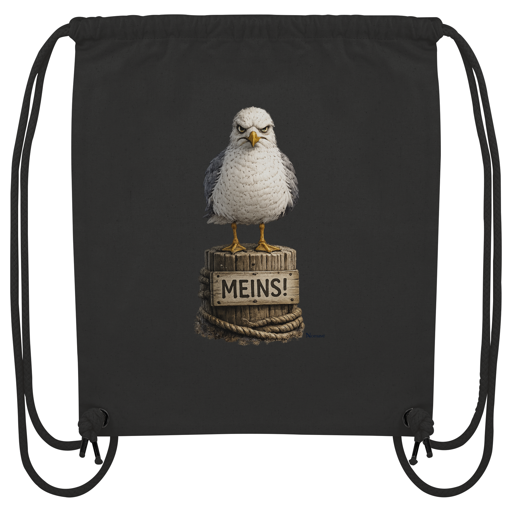 Möwe mit Meinung – MEINS! | - Organic Gym-Bag