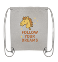 Follow Your Dreams – Cute Hobby Horse Design| Motivational Horse Design - Organic Gym-Bag