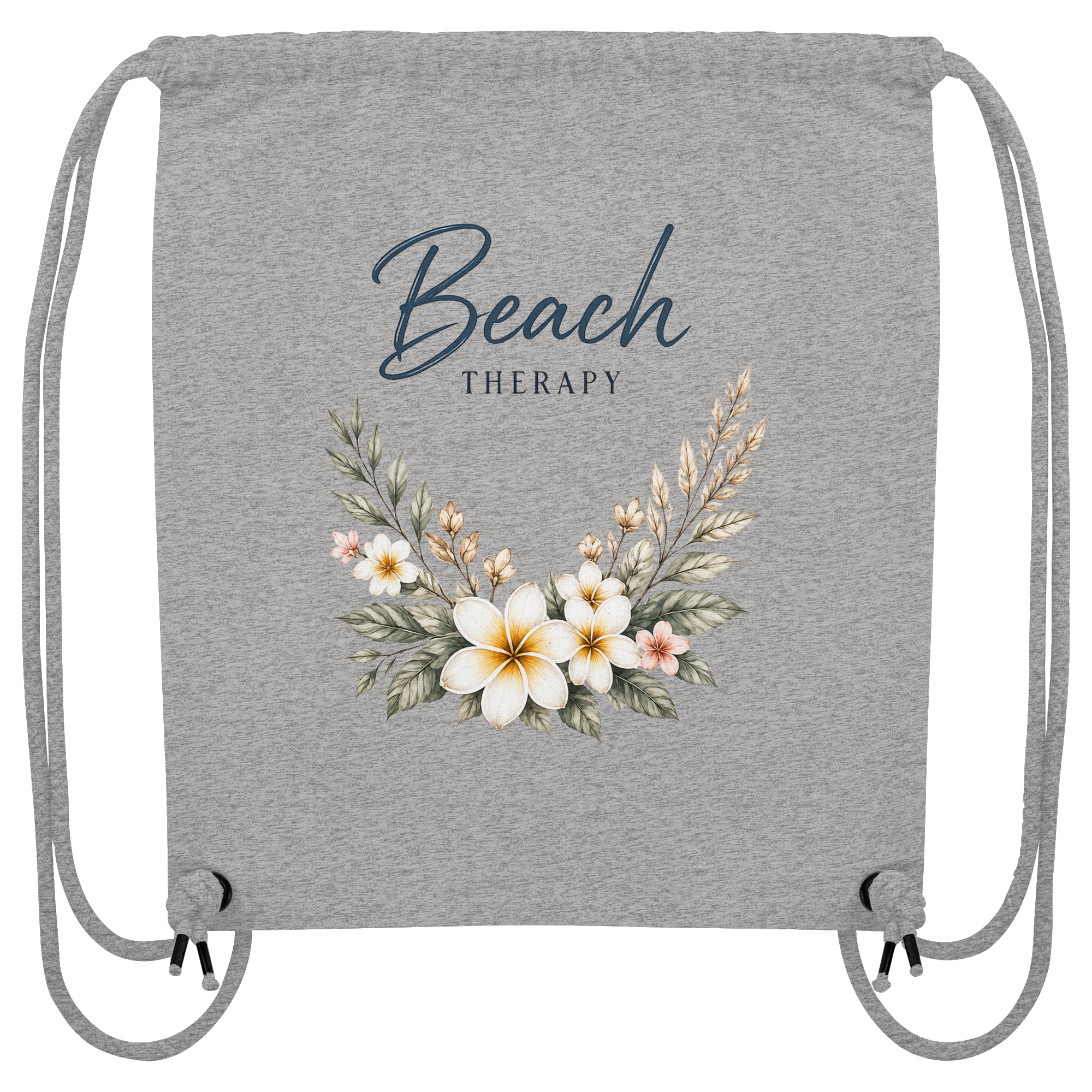 Beach Therapy | Florales Strandmotiv | Sommer | Urlaub | Meer | Blumen | - Organic Gym-Bag